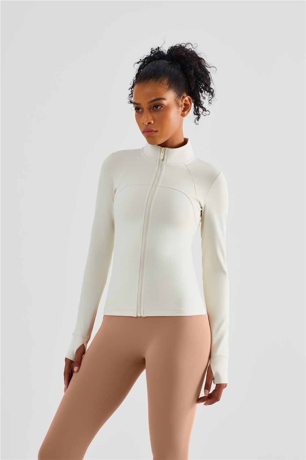 WT1473-Warm shell autumn and winter cashmere new sports coat non-slip zipper fitness clothing warm comfortable yoga clothing top women