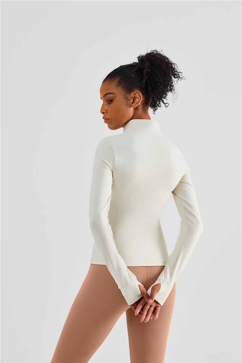 WT1473-Warm shell autumn and winter cashmere new sports coat non-slip zipper fitness clothing warm comfortable yoga clothing top women