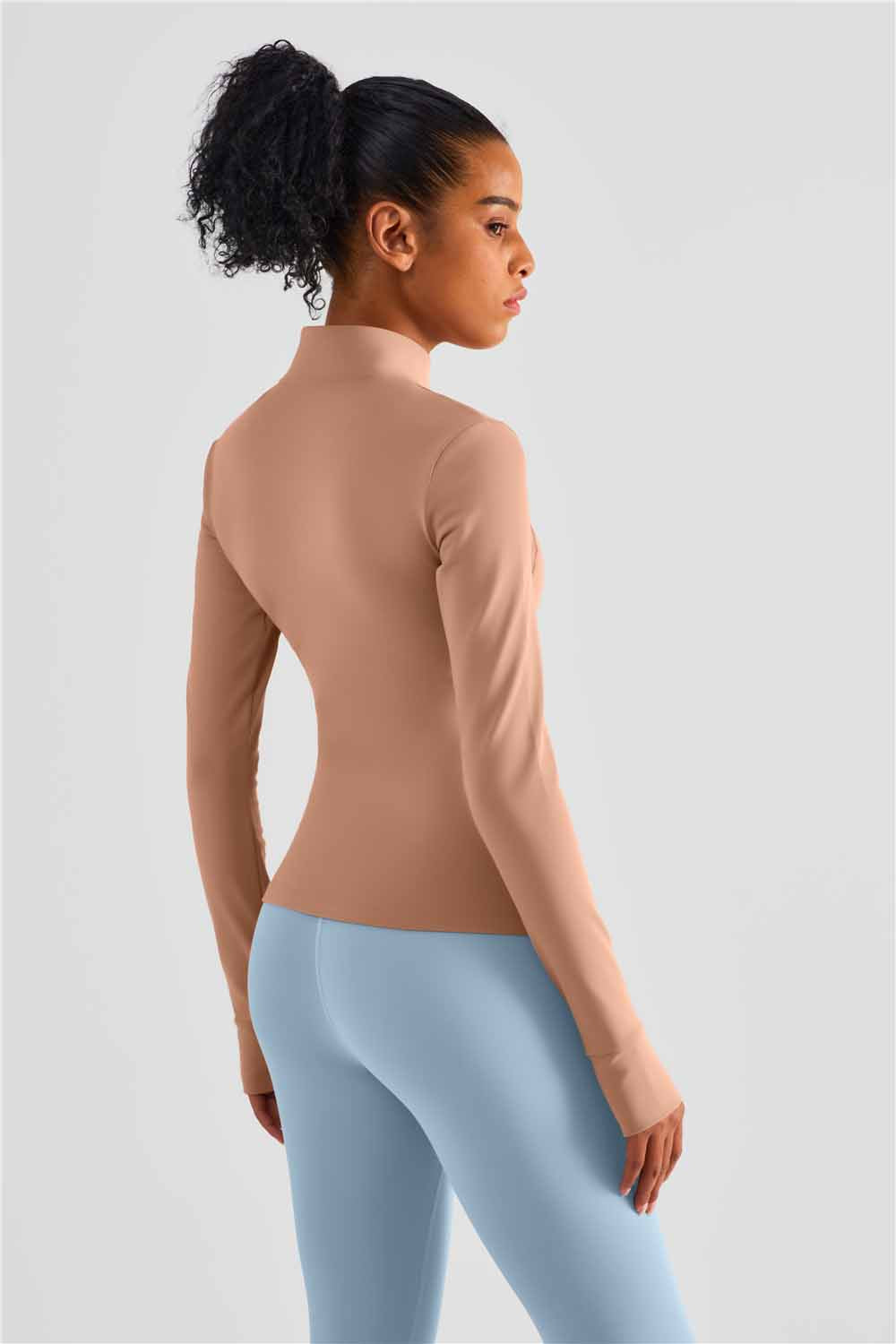 WT1473-Warm shell autumn and winter cashmere new sports coat non-slip zipper fitness clothing warm comfortable yoga clothing top women