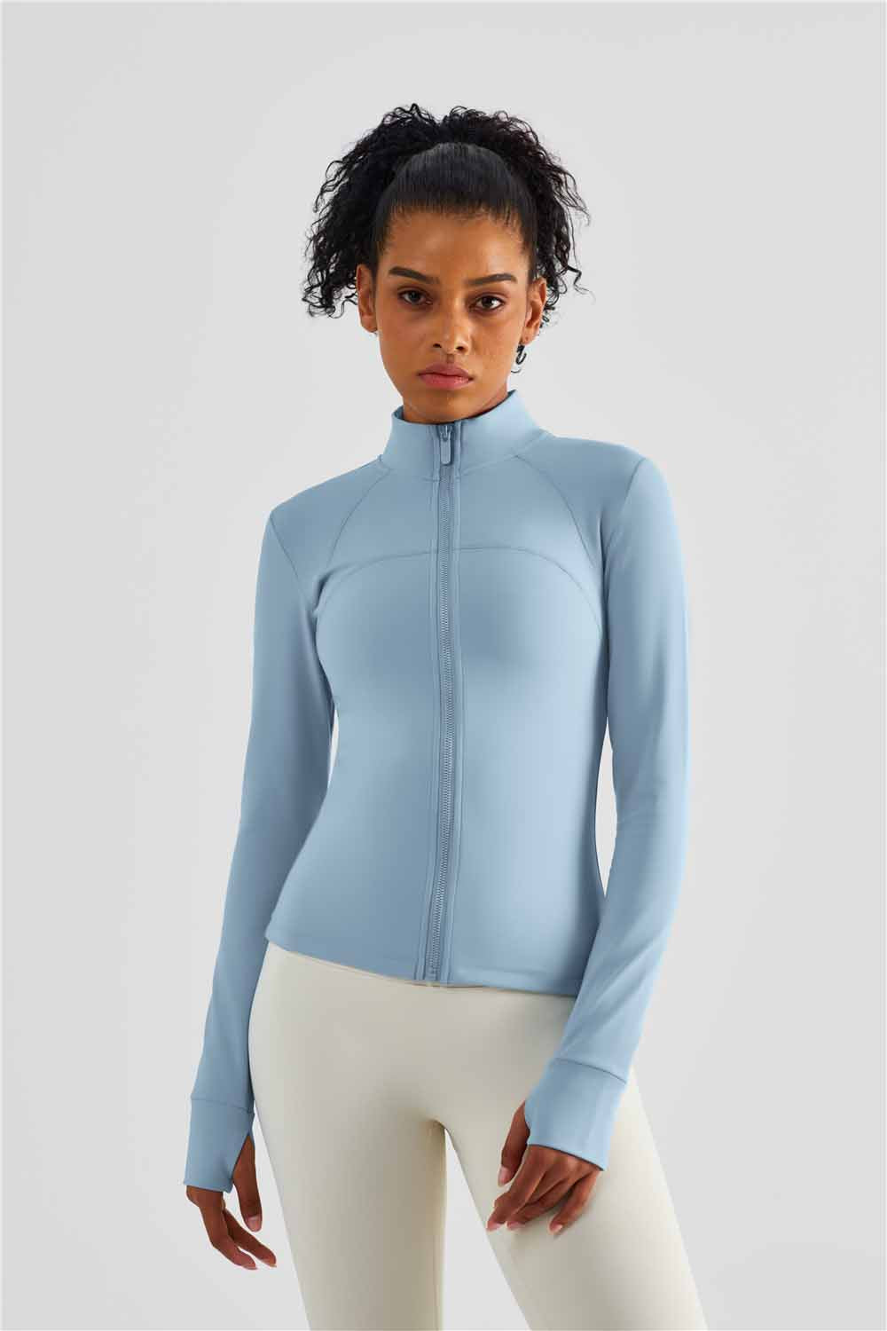 WT1473-Warm shell autumn and winter cashmere new sports coat non-slip zipper fitness clothing warm comfortable yoga clothing top women