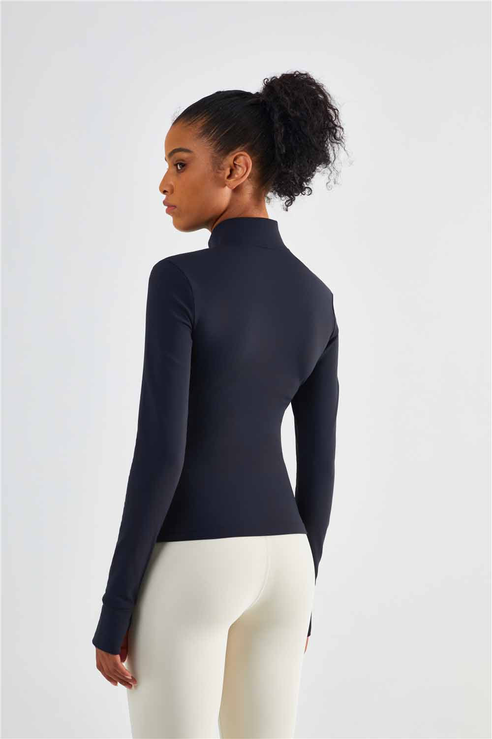 WT1473-Warm shell autumn and winter cashmere new sports coat non-slip zipper fitness clothing warm comfortable yoga clothing top women