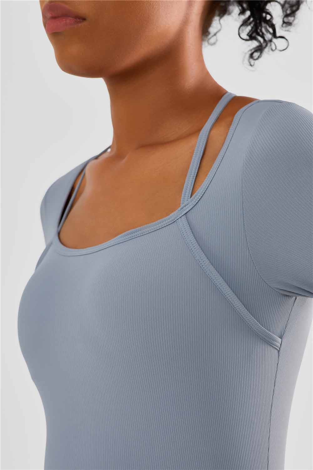 CX1489-Europe and the United States hang neck sportswear cross-border yoga wear original top women with chest pad long-sleeved fitness wear