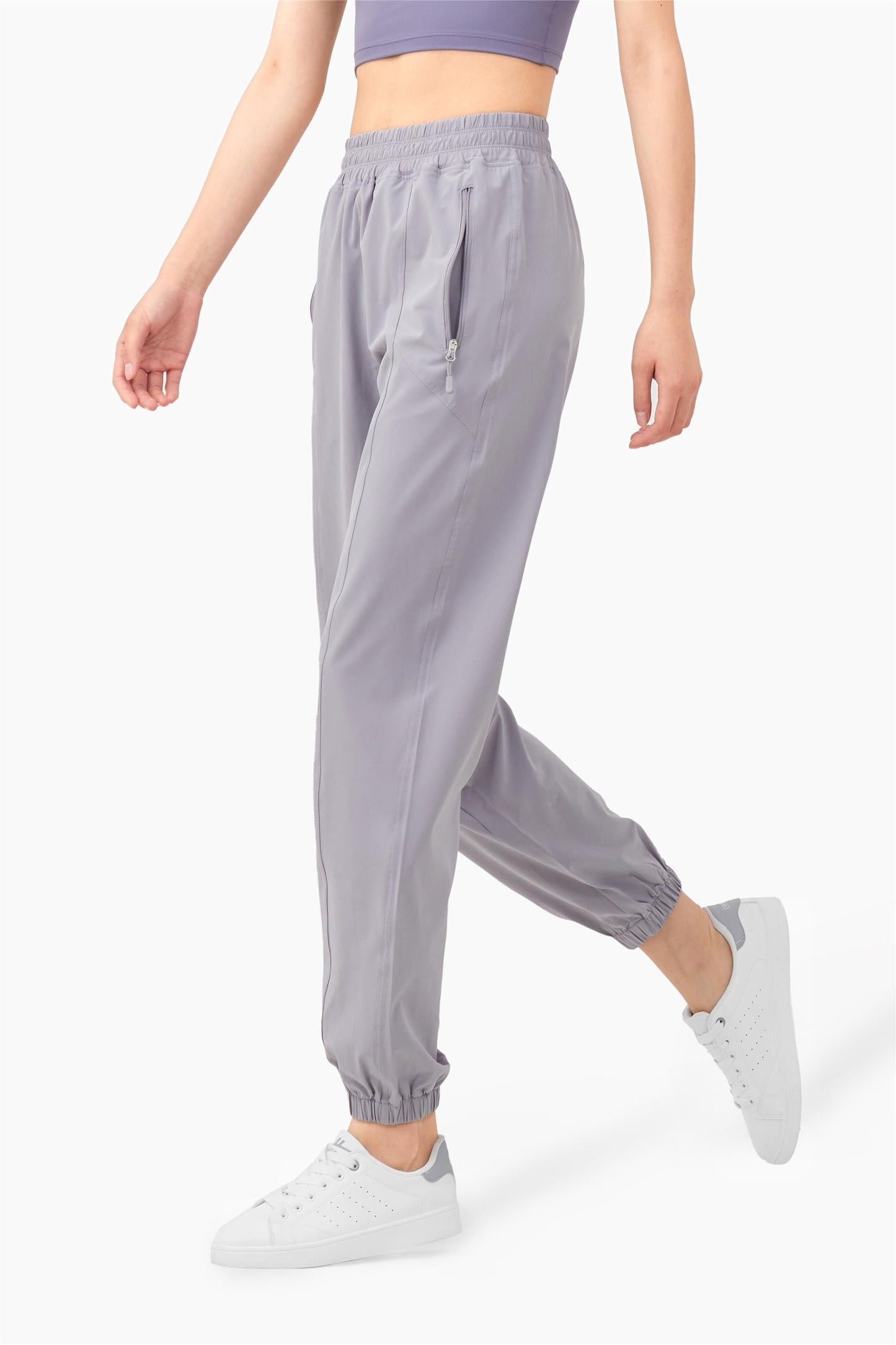 CK1254-SZ Tight zipper pocket high-waisted running pants Women's peach wing hip Fitness pants Loose casual leg corset sweatpants