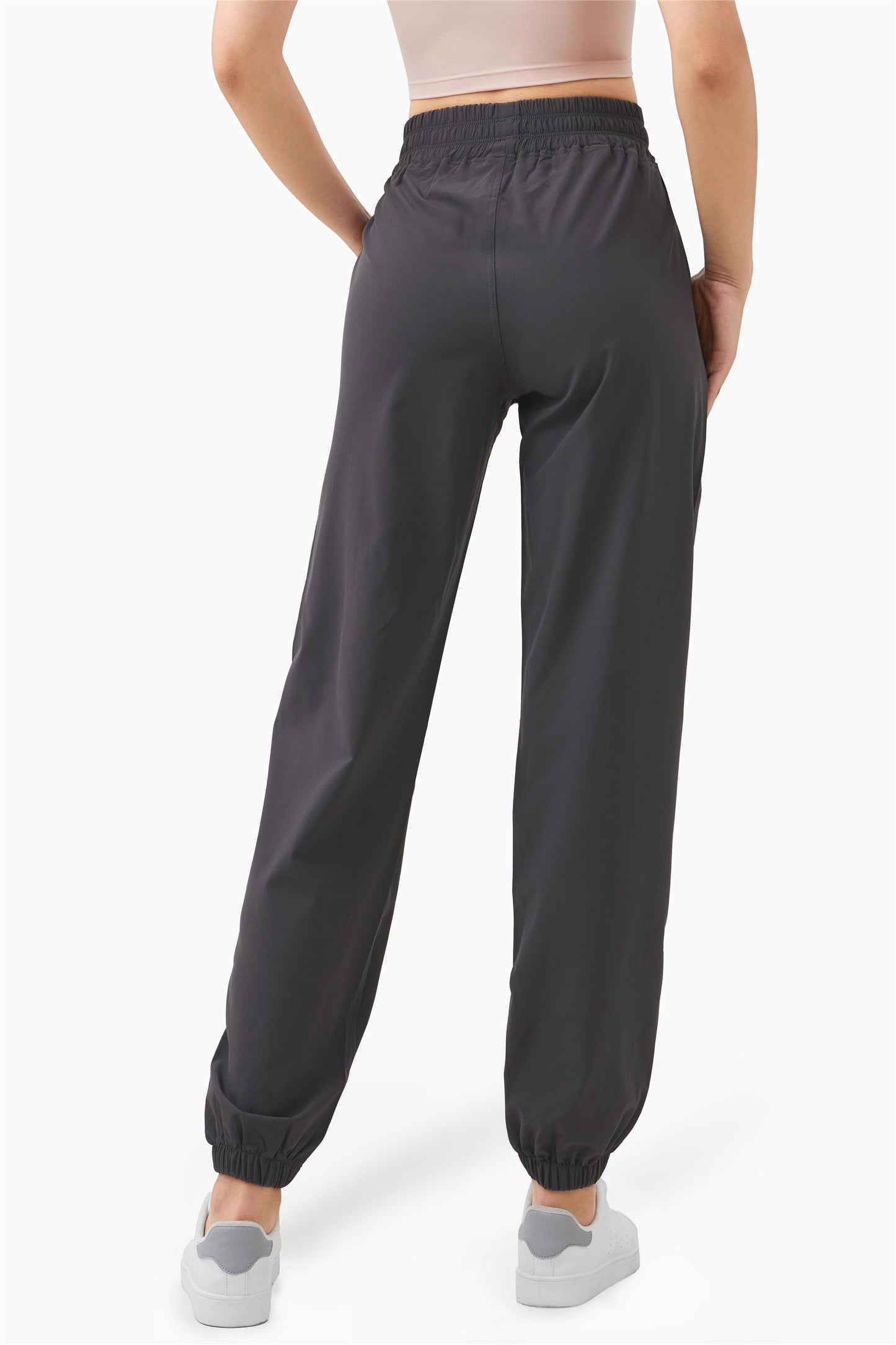 CK1254-SZ Tight zipper pocket high-waisted running pants Women's peach wing hip Fitness pants Loose casual leg corset sweatpants