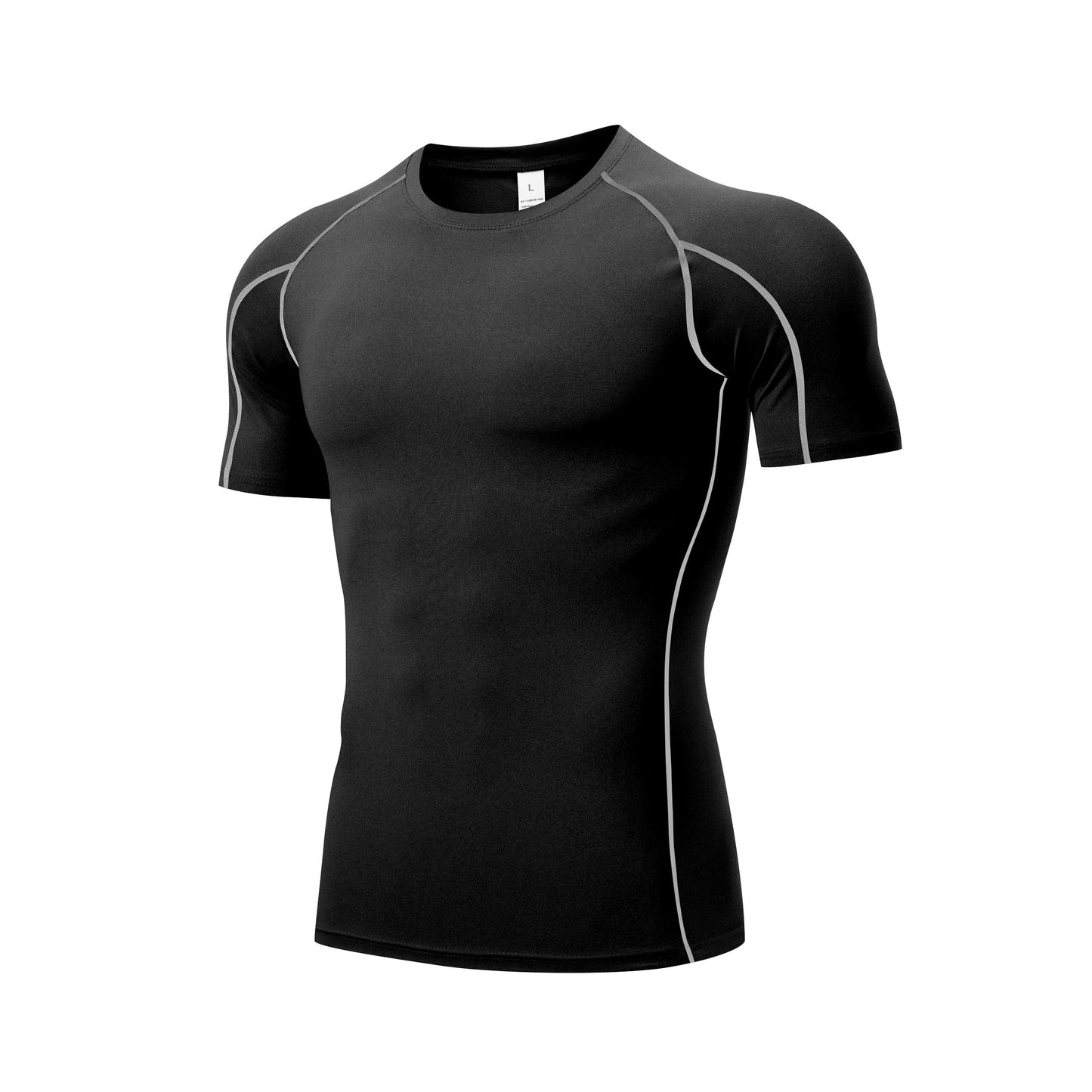 HRYTG1032-Men's PRO tights short sleeve sports running training clothes basketball fitness clothes quick dry short sleeve T-shirt