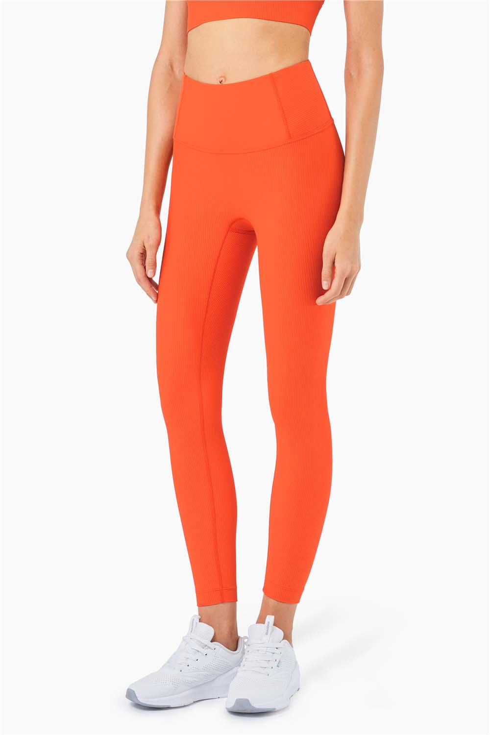 CK1286- New ribbed nude yoga pants Women's Peach hip lift exercise fitness pants No T line, abdominal high-waisted tights