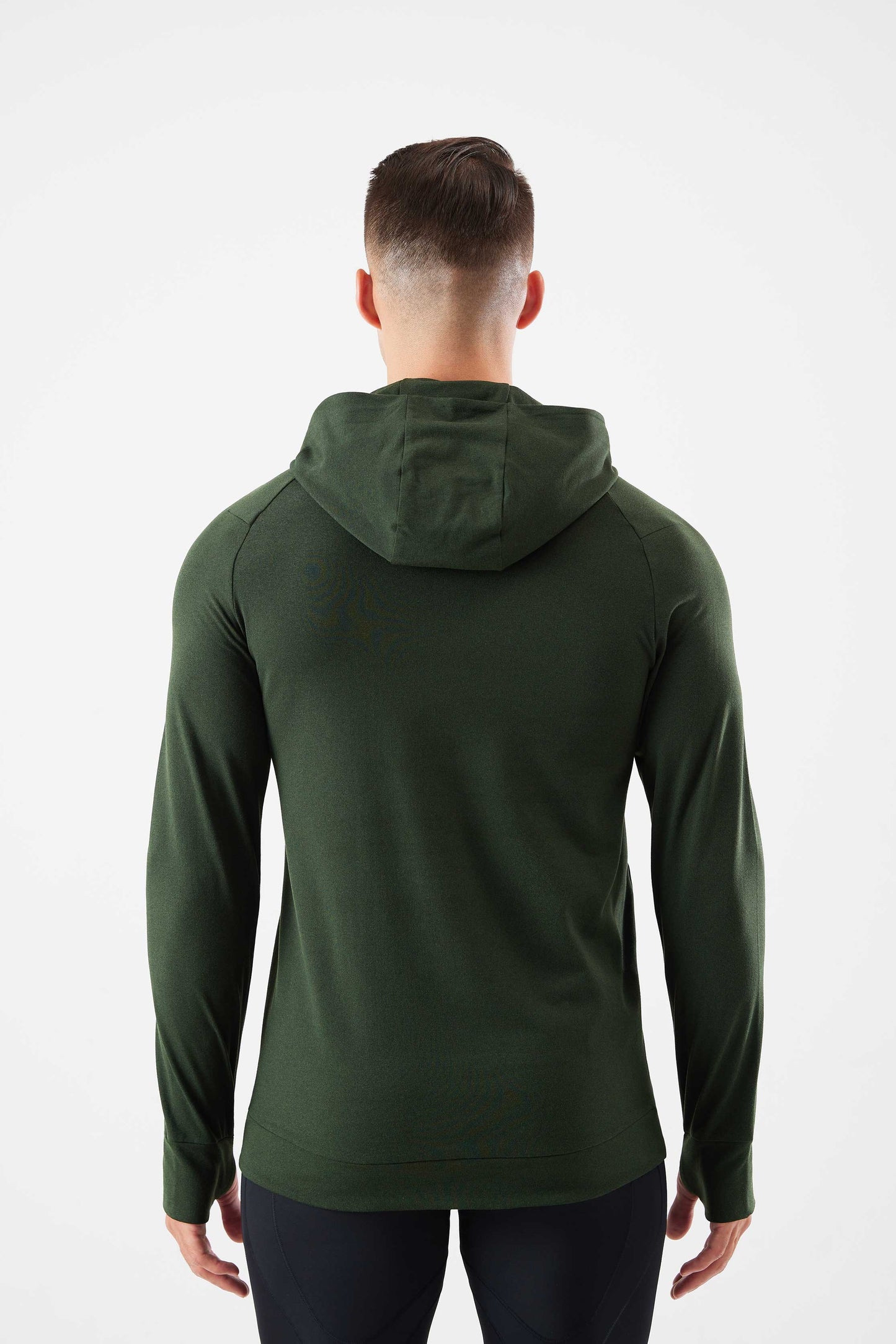 HRYT23005-Autumn and winter running hooded warm hoodie long sleeve jacket outdoor skiing plus velvet thumb hole fitness training clothes