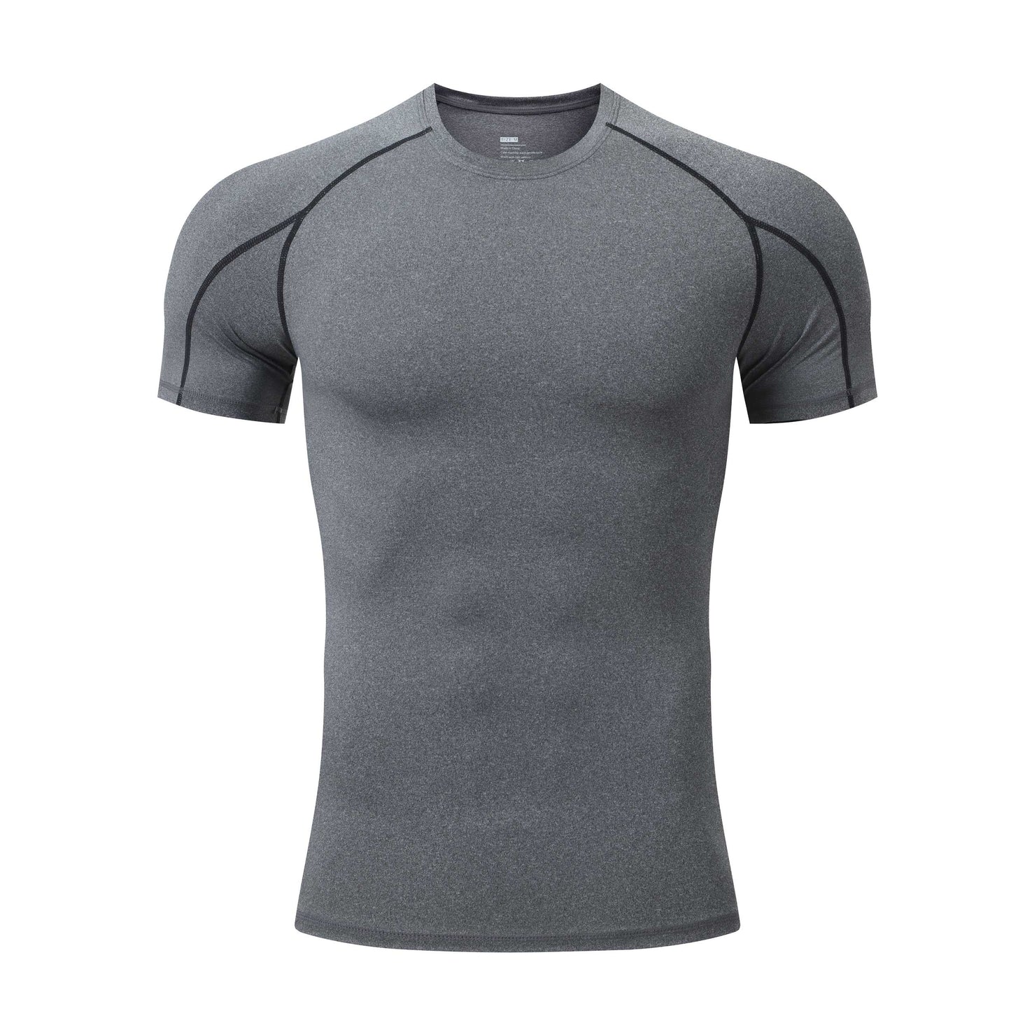 HRYTG1032-Men's PRO tights short sleeve sports running training clothes basketball fitness clothes quick dry short sleeve T-shirt