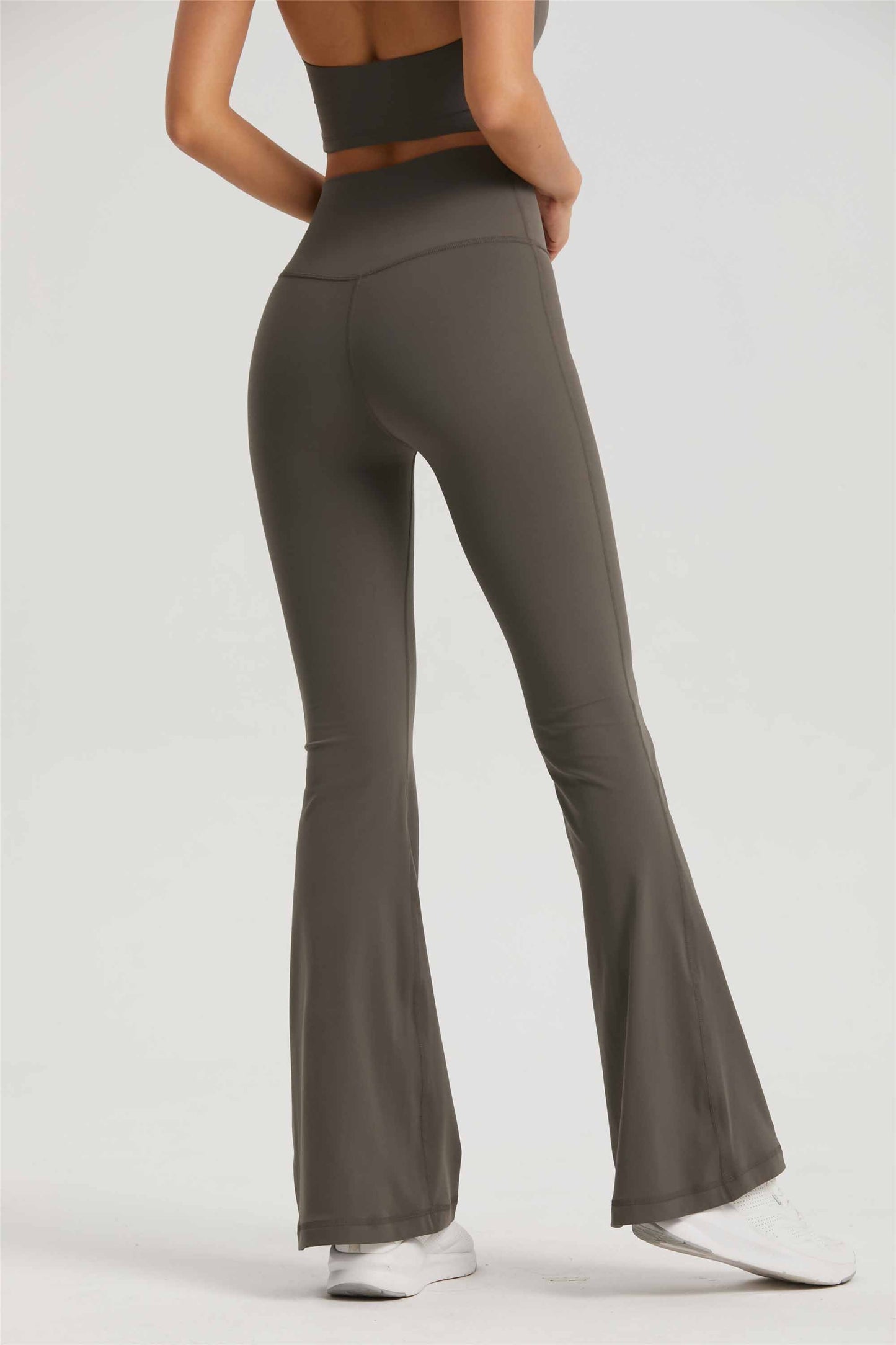 CK1524-NUF Lycra nude no size Yoga flares women's high-waisted hip lift yoga dress autumn no T micro yoga pants