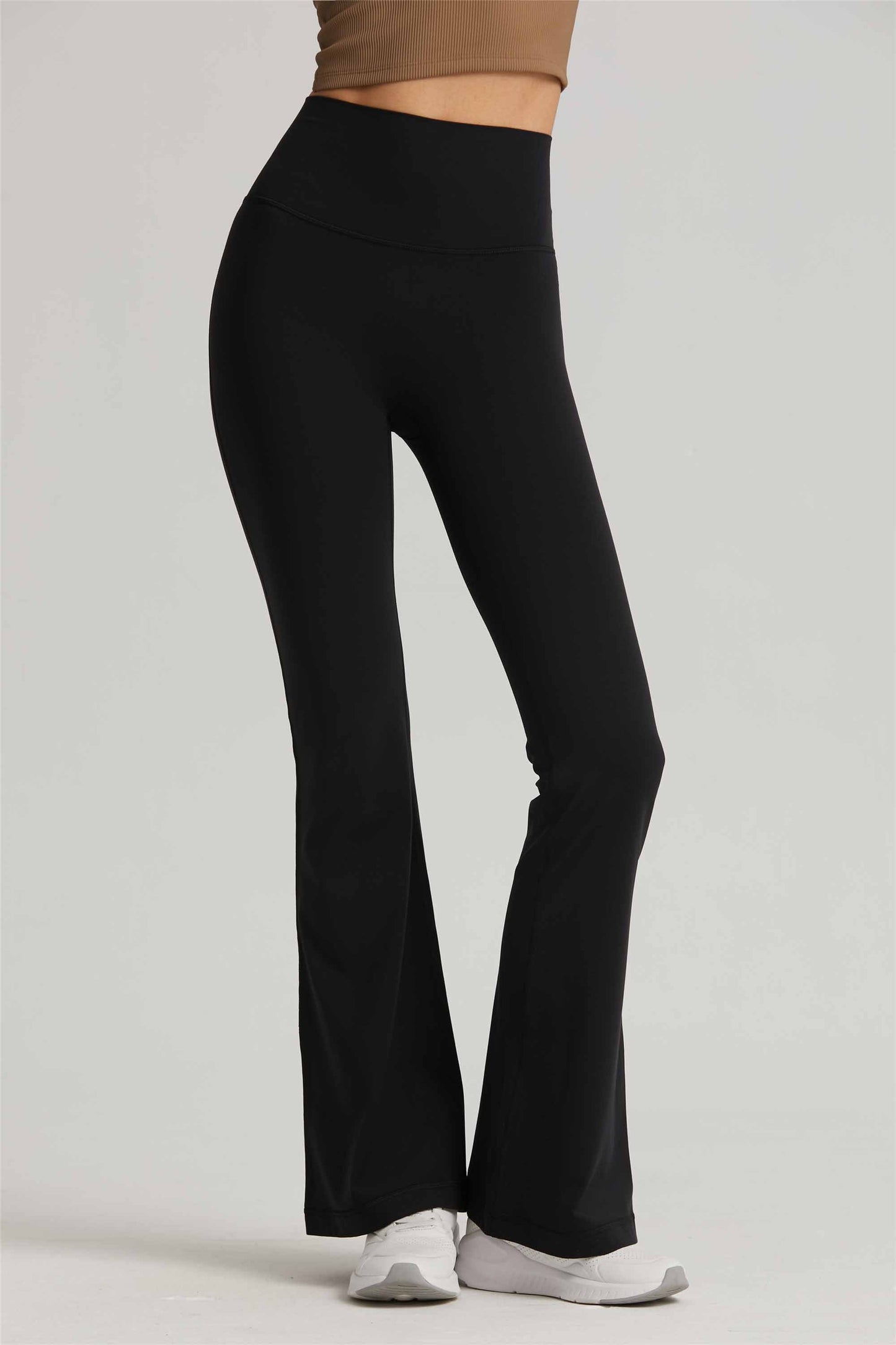 CK1524-NUF Lycra nude no size Yoga flares women's high-waisted hip lift yoga dress autumn no T micro yoga pants