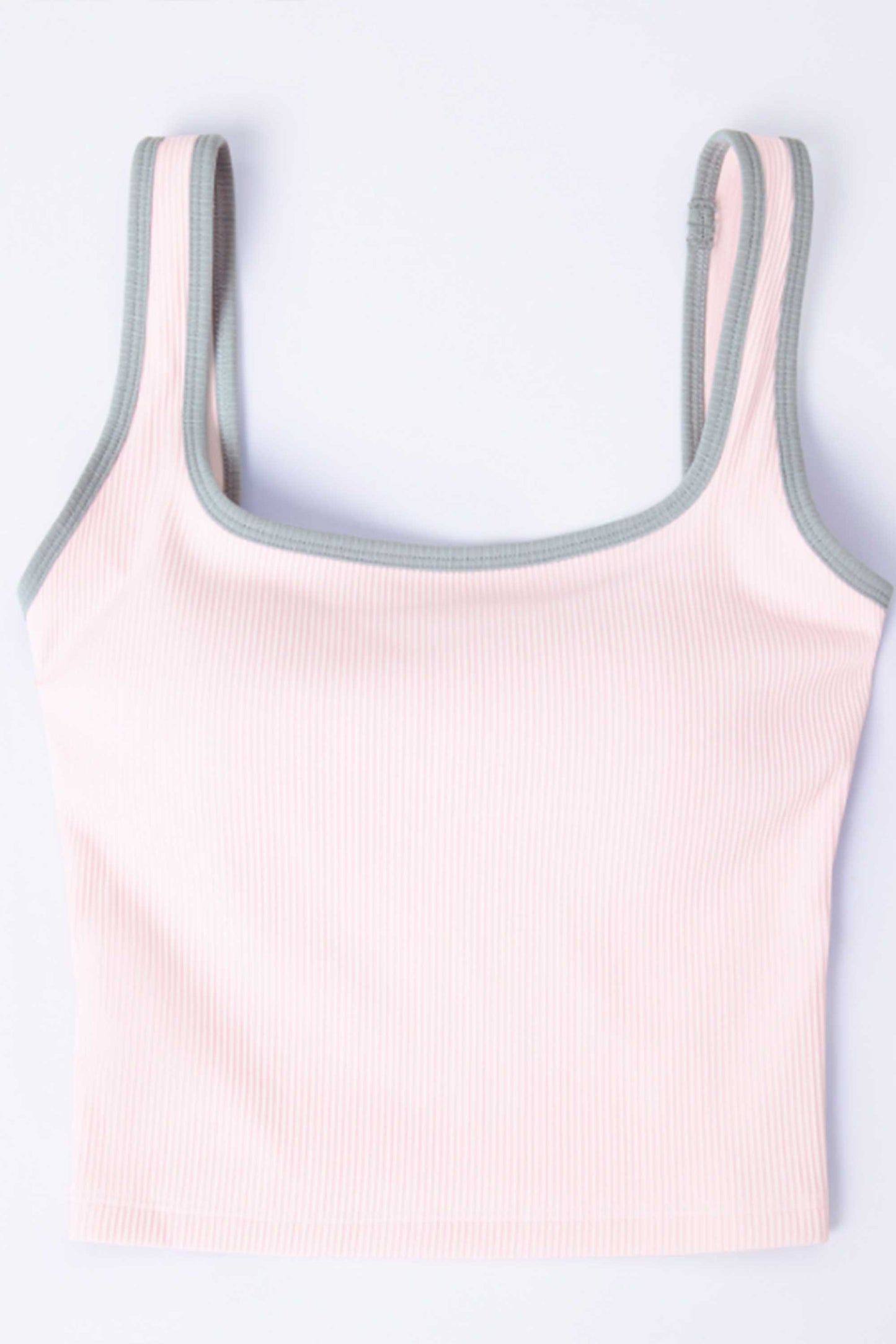 WX1509-FPS Thread naked semi-fixed cup fitness vest color contrast wrap edge sports bra Sexy waist-exposing yoga underwear