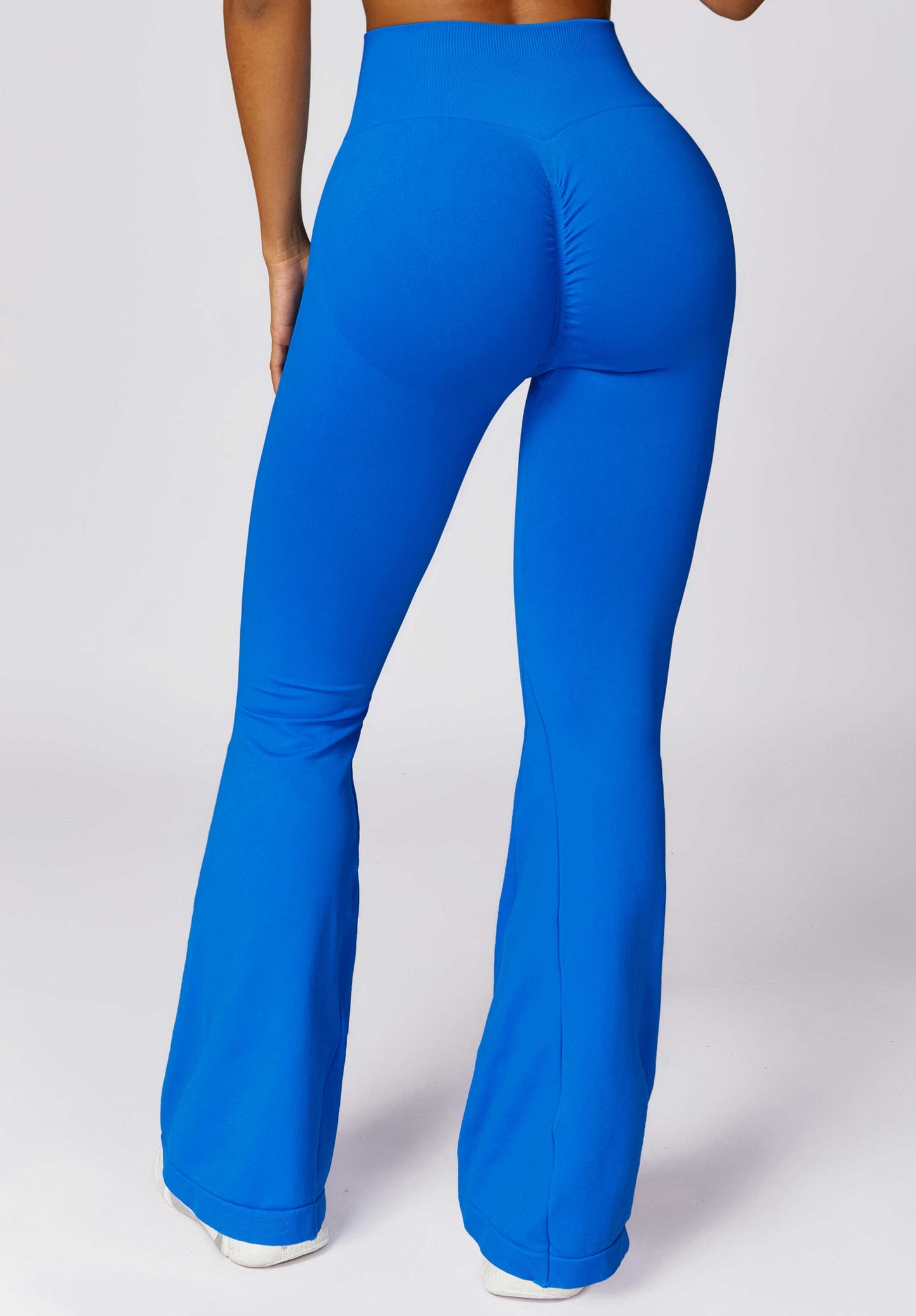 HR7502-2-Wide-leg seamless hip-lifting yoga flared pants, high-waisted slightly flared casual sports pants for tummy control