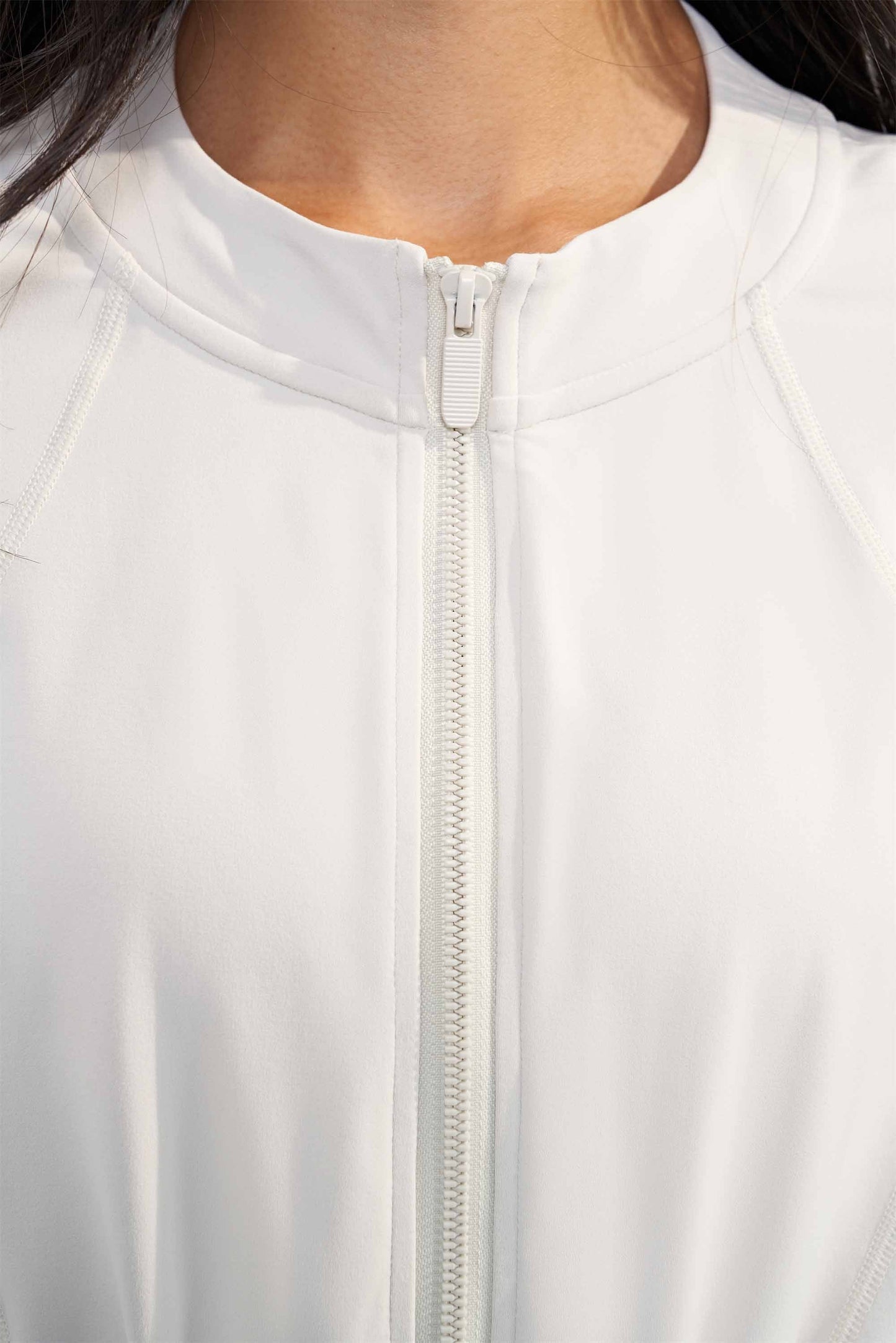 WT1598-Nuls thickened ground fur Fall/Winter Yoga coat Round neck waist short Slimming long sleeve zipper cardigan blazer
