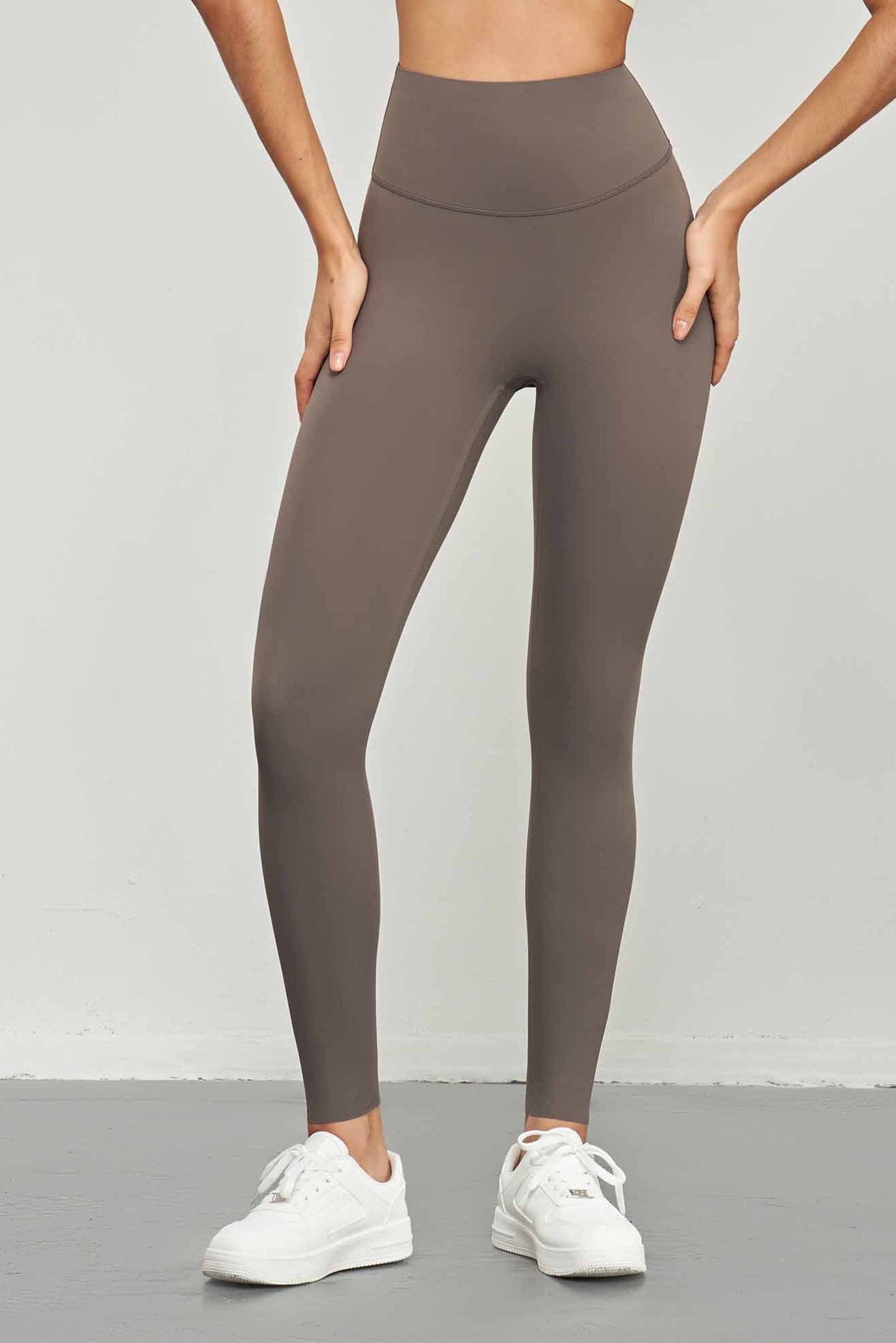CK1551-Lycra high-waisted anti-curling fitness pants, seamless adhesive fit, sports leggings for running and fitness for women