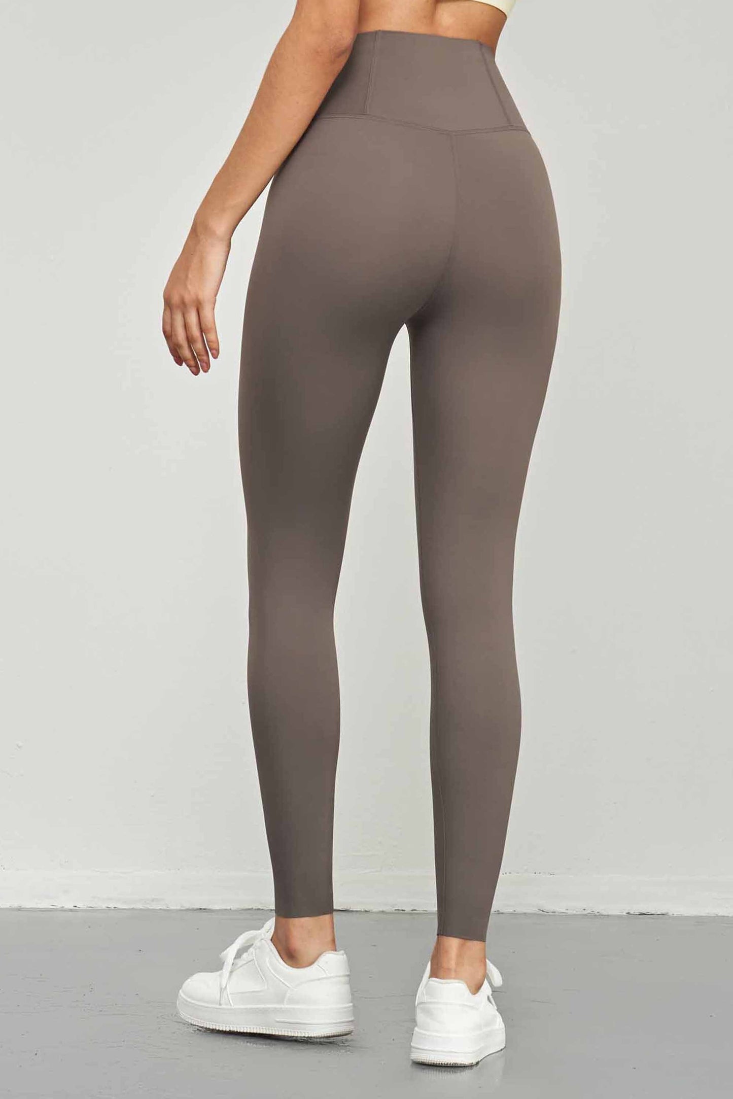 CK1551-Lycra high-waisted anti-curling fitness pants, seamless adhesive fit, sports leggings for running and fitness for women