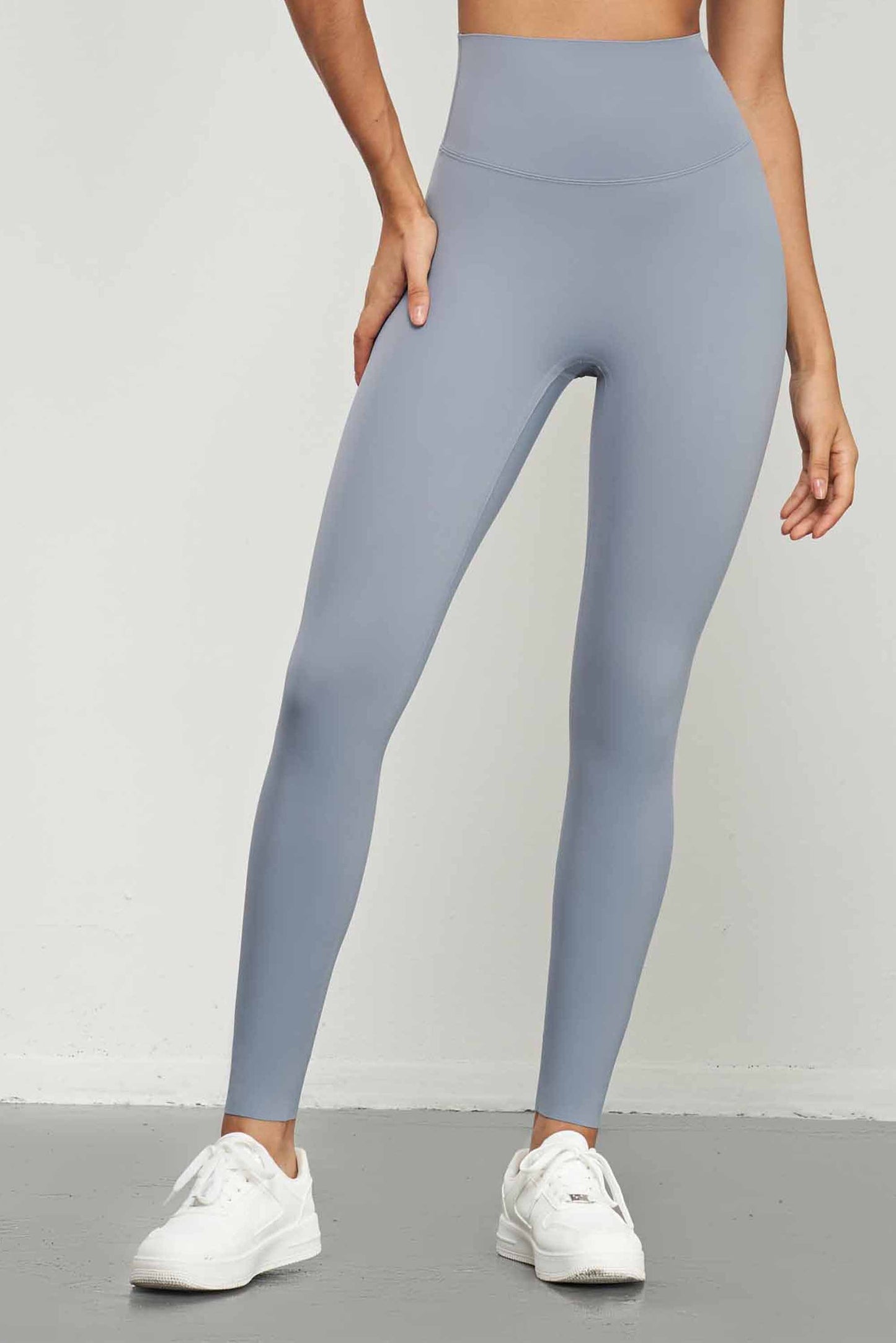 CK1551-Lycra high-waisted anti-curling fitness pants, seamless adhesive fit, sports leggings for running and fitness for women