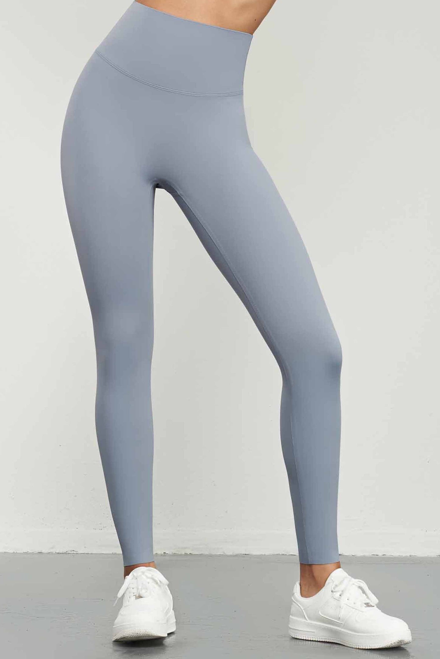 CK1551-Lycra high-waisted anti-curling fitness pants, seamless adhesive fit, sports leggings for running and fitness for women