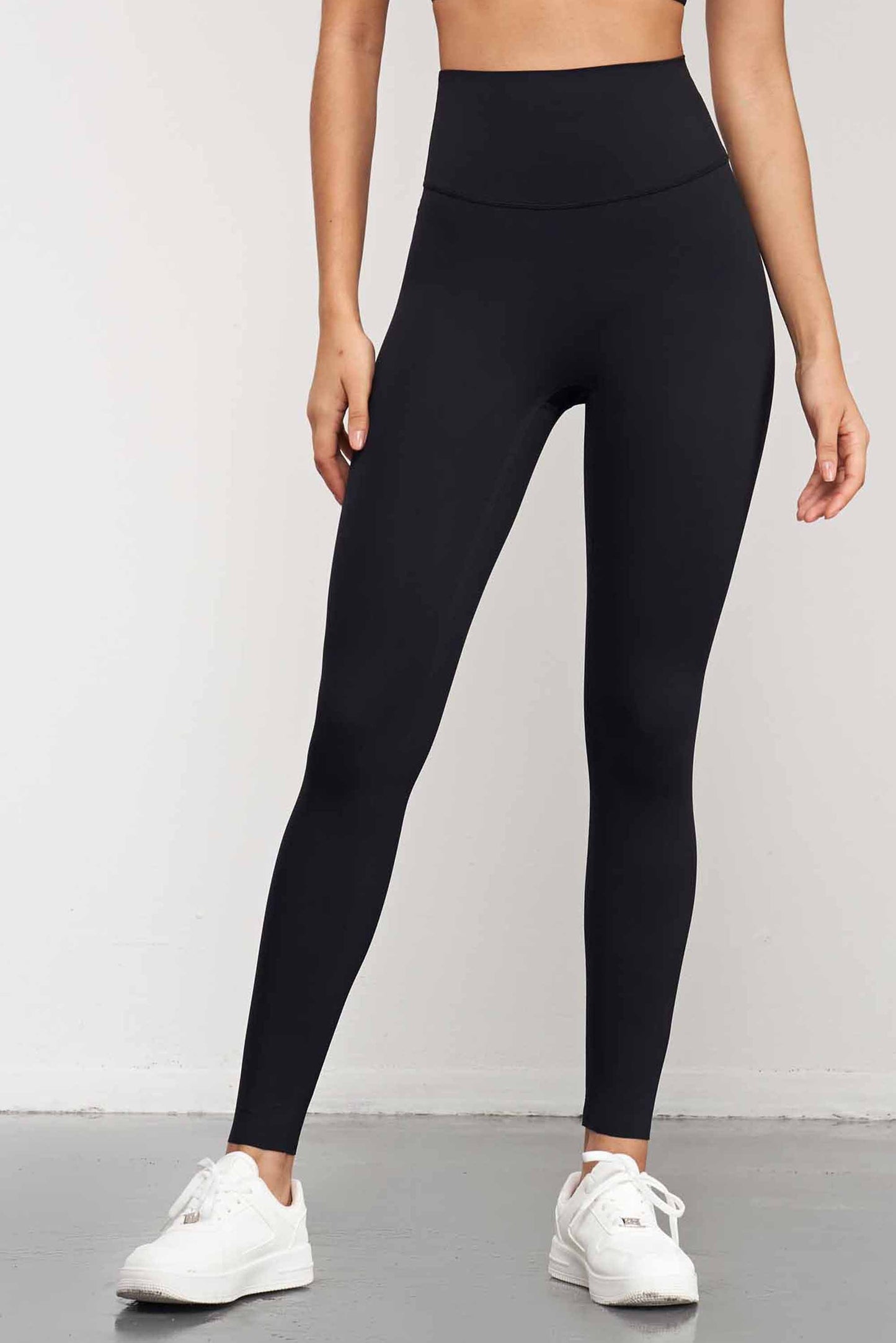 CK1551-Lycra high-waisted anti-curling fitness pants, seamless adhesive fit, sports leggings for running and fitness for women