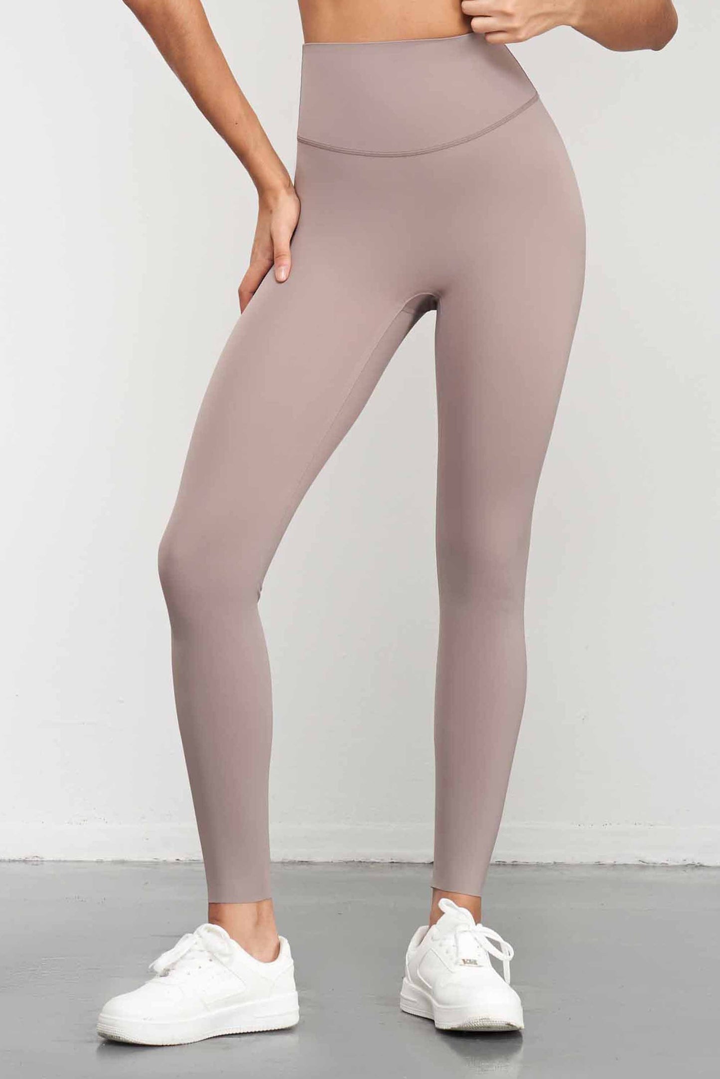 CK1551-Lycra high-waisted anti-curling fitness pants, seamless adhesive fit, sports leggings for running and fitness for women