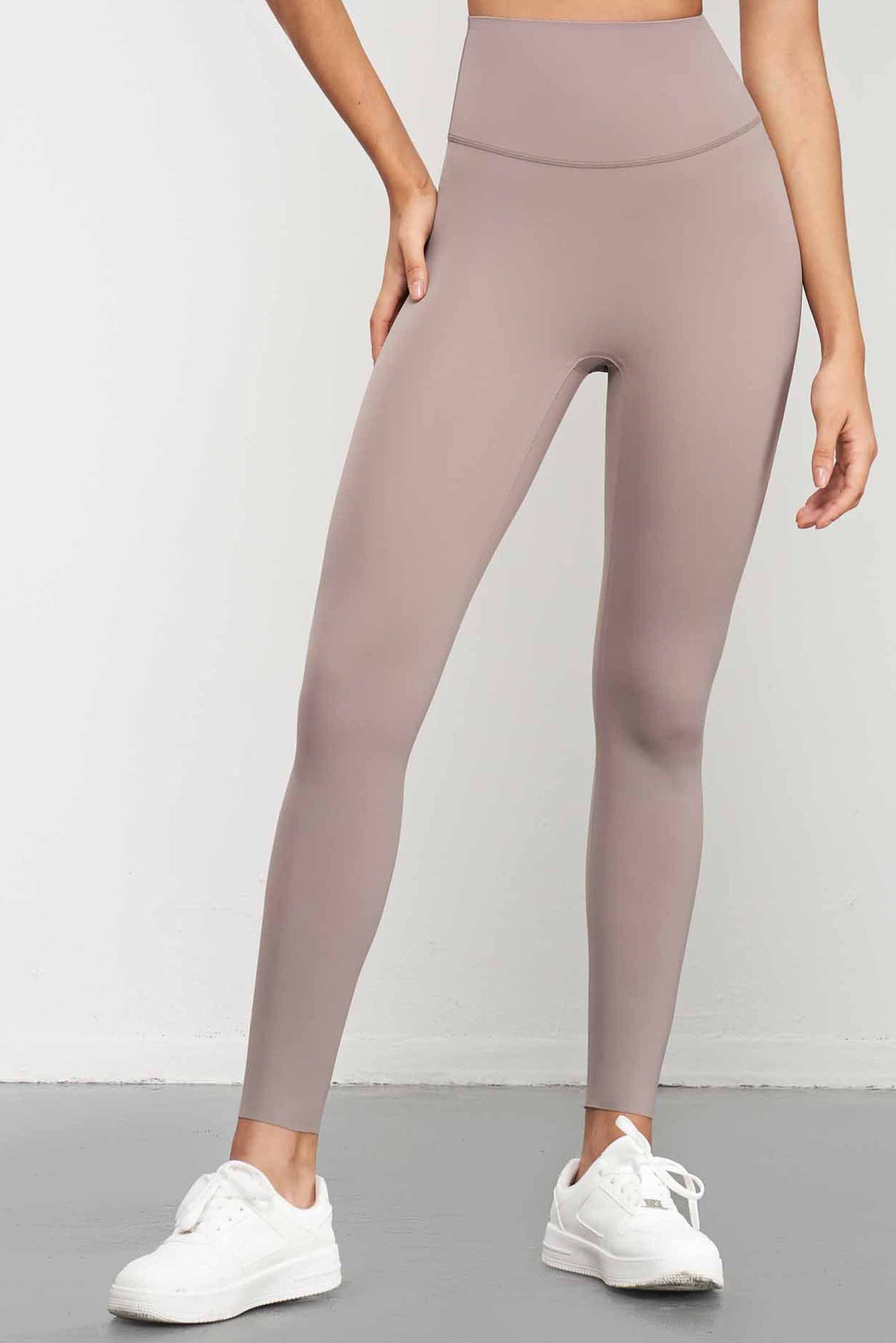 CK1551-Lycra high-waisted anti-curling fitness pants, seamless adhesive fit, sports leggings for running and fitness for women