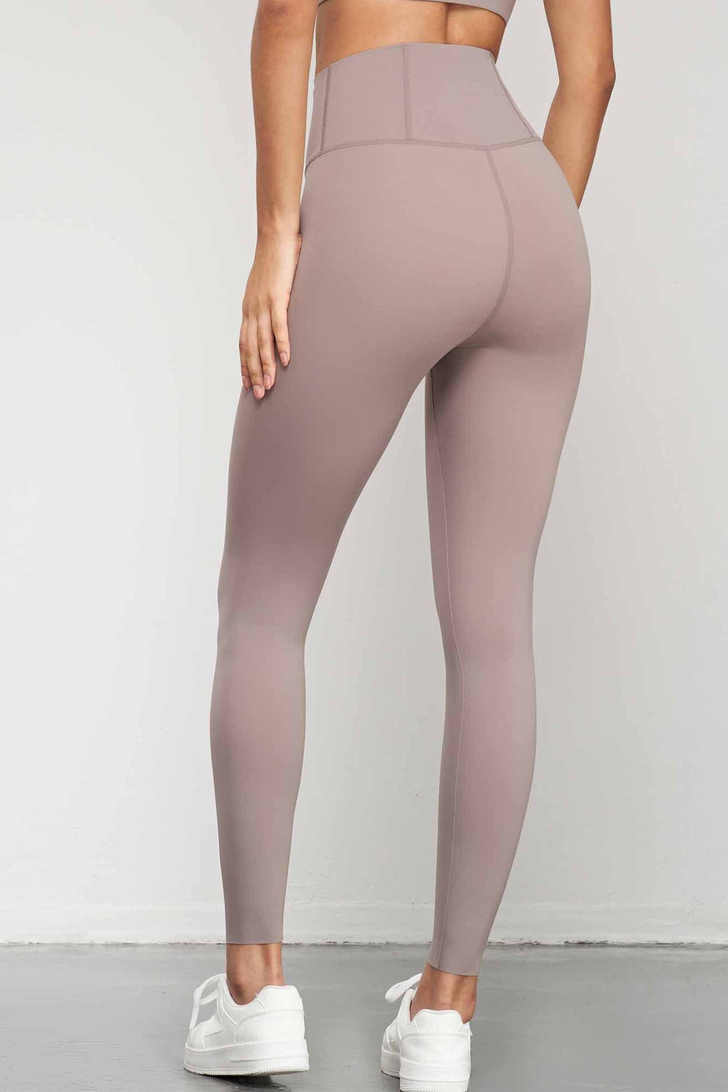 CK1551-Lycra high-waisted anti-curling fitness pants, seamless adhesive fit, sports leggings for running and fitness for women