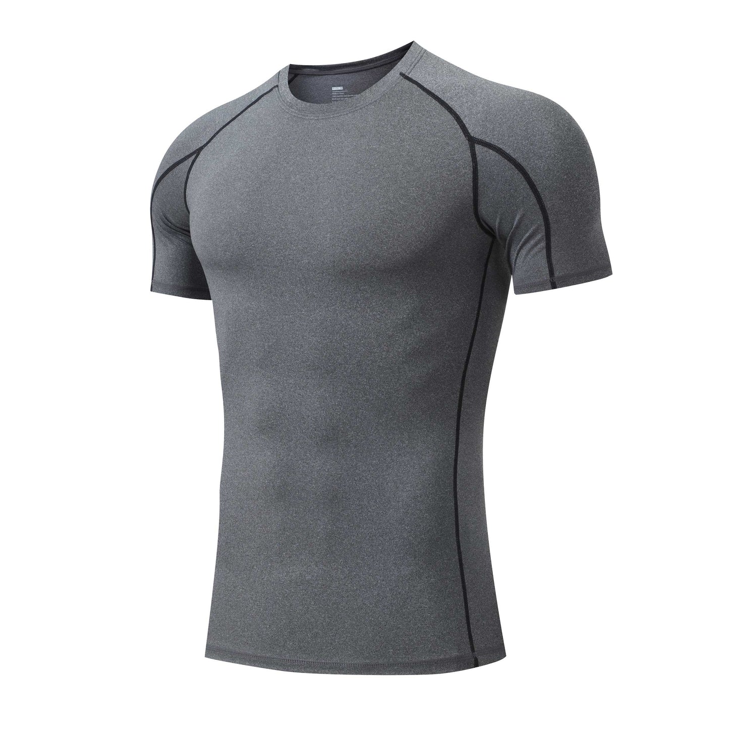 HRYTG1032-Men's PRO tights short sleeve sports running training clothes basketball fitness clothes quick dry short sleeve T-shirt