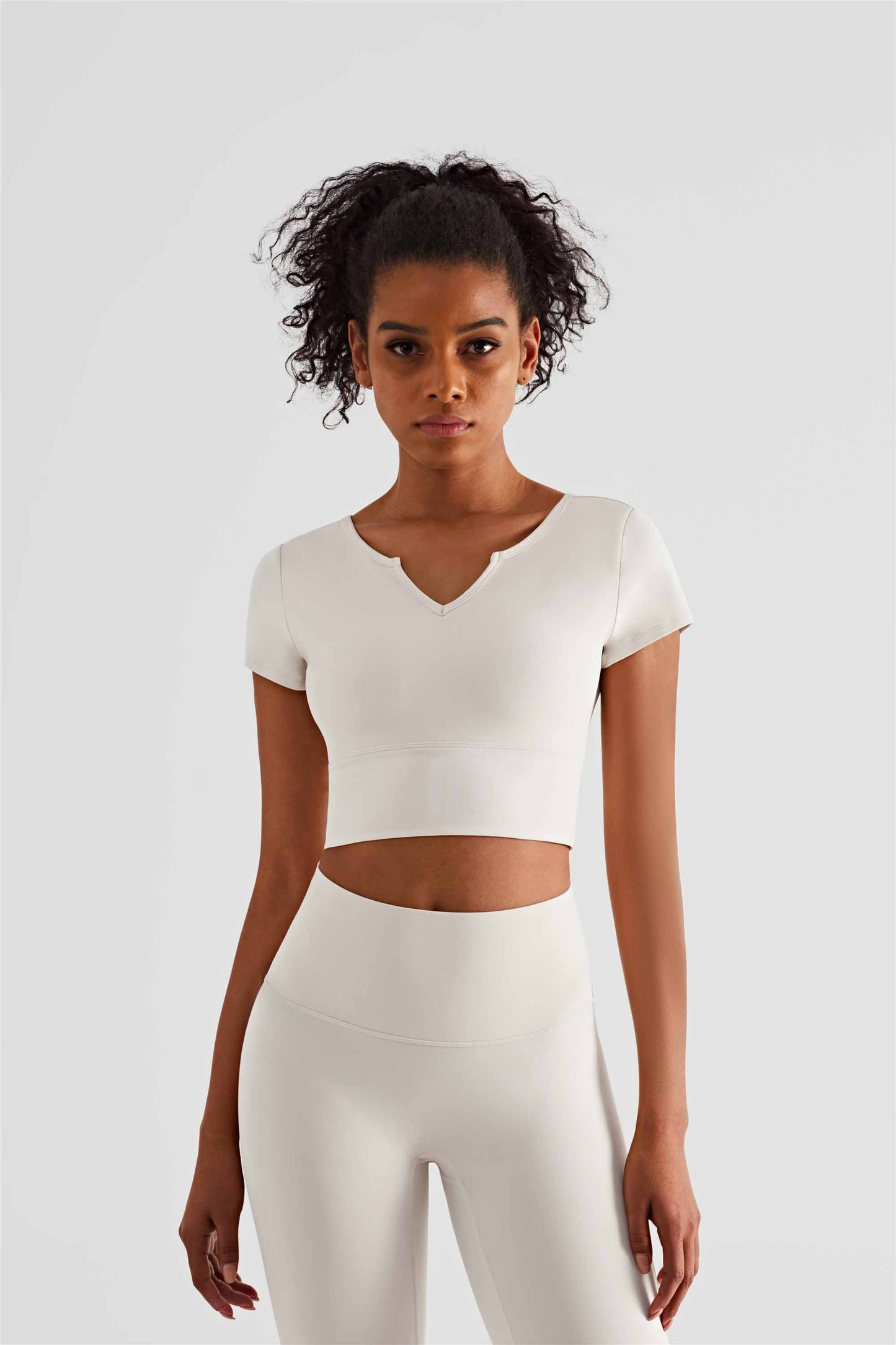 TXB1440-NULS Yoga dress short sleeve with chest cushion sexy V-neck fitness vest cross Europe and the United States to wear sports T-shirt women