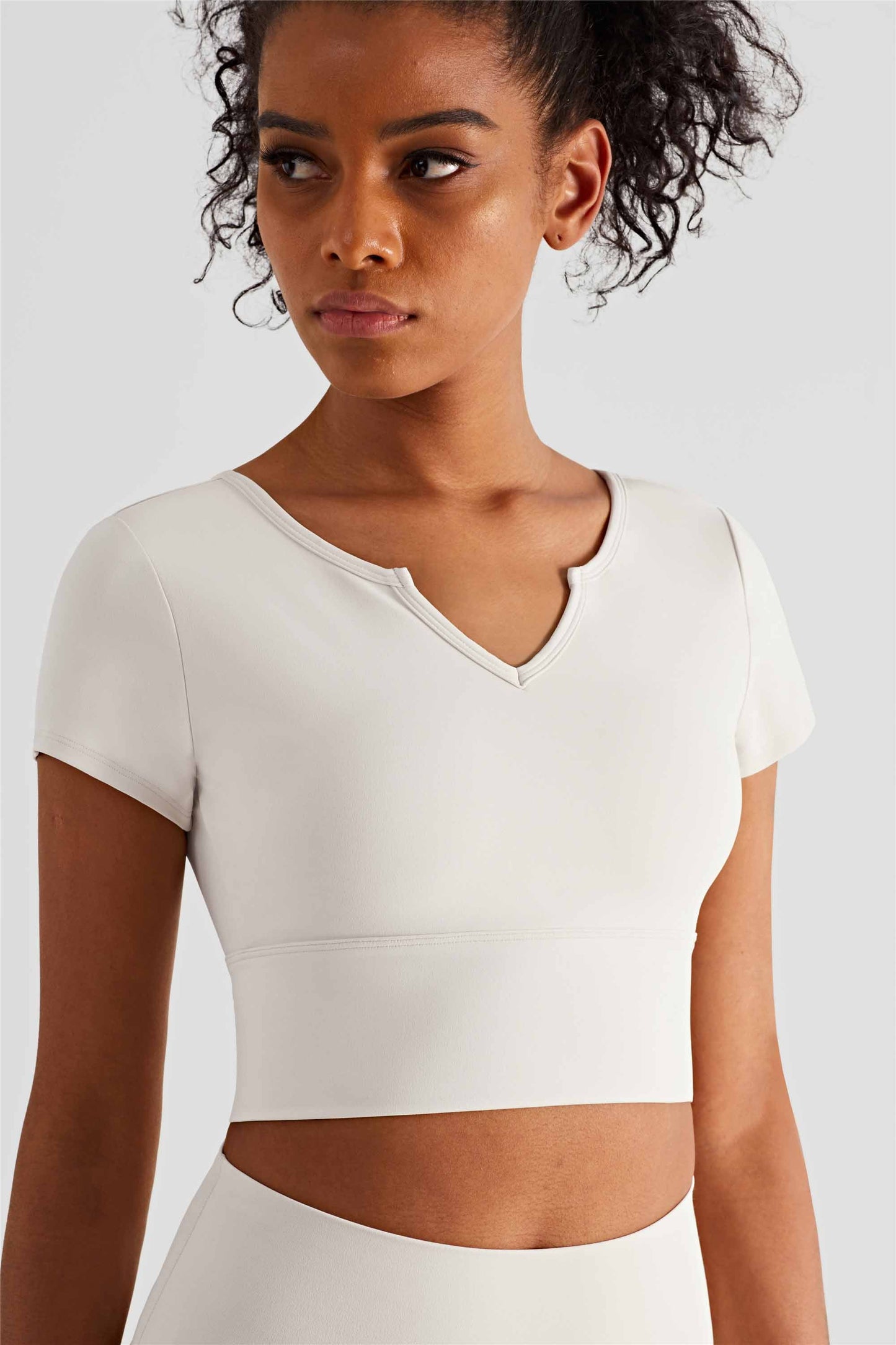 TXB1440-NULS Yoga dress short sleeve with chest cushion sexy V-neck fitness vest cross Europe and the United States to wear sports T-shirt women