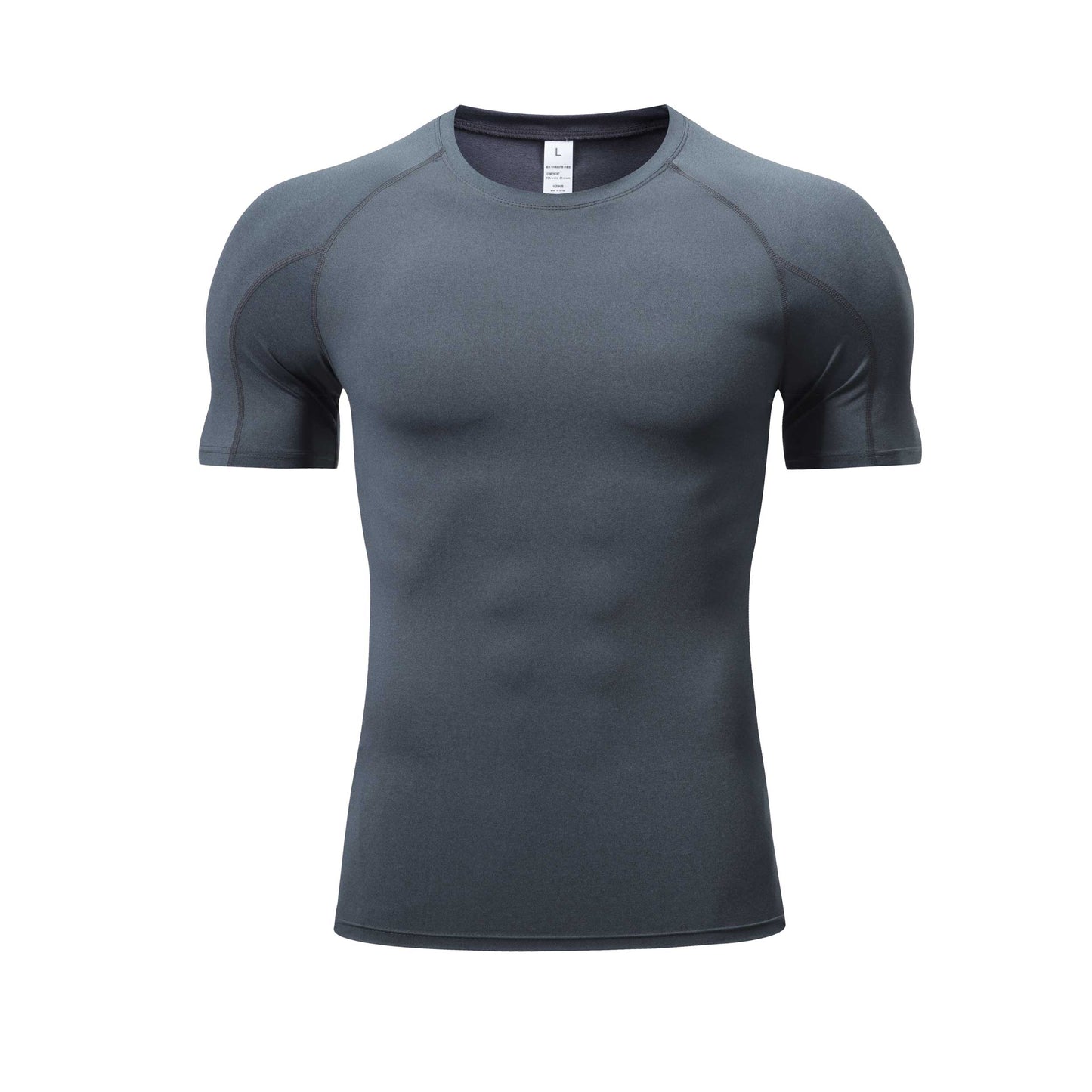 HRYTG1032-Men's PRO tights short sleeve sports running training clothes basketball fitness clothes quick dry short sleeve T-shirt