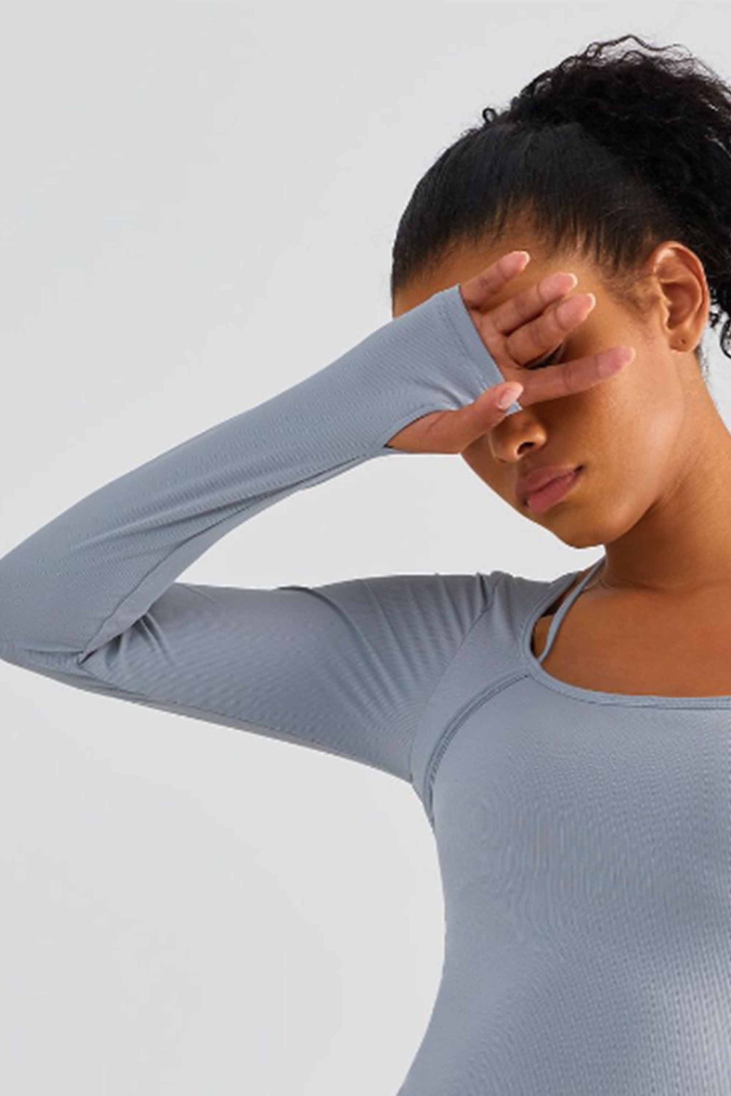 CX1489-Europe and the United States hang neck sportswear cross-border yoga wear original top women with chest pad long-sleeved fitness wear