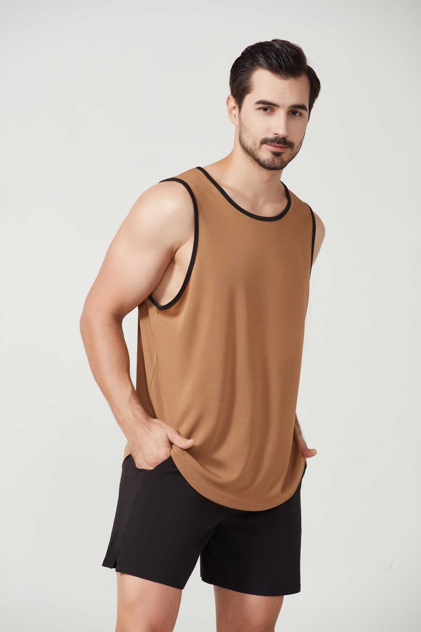 HRBX10001-Summer marathon quick-drying sports vest for men, sleeveless tank top for running and training, loose fit for basketball