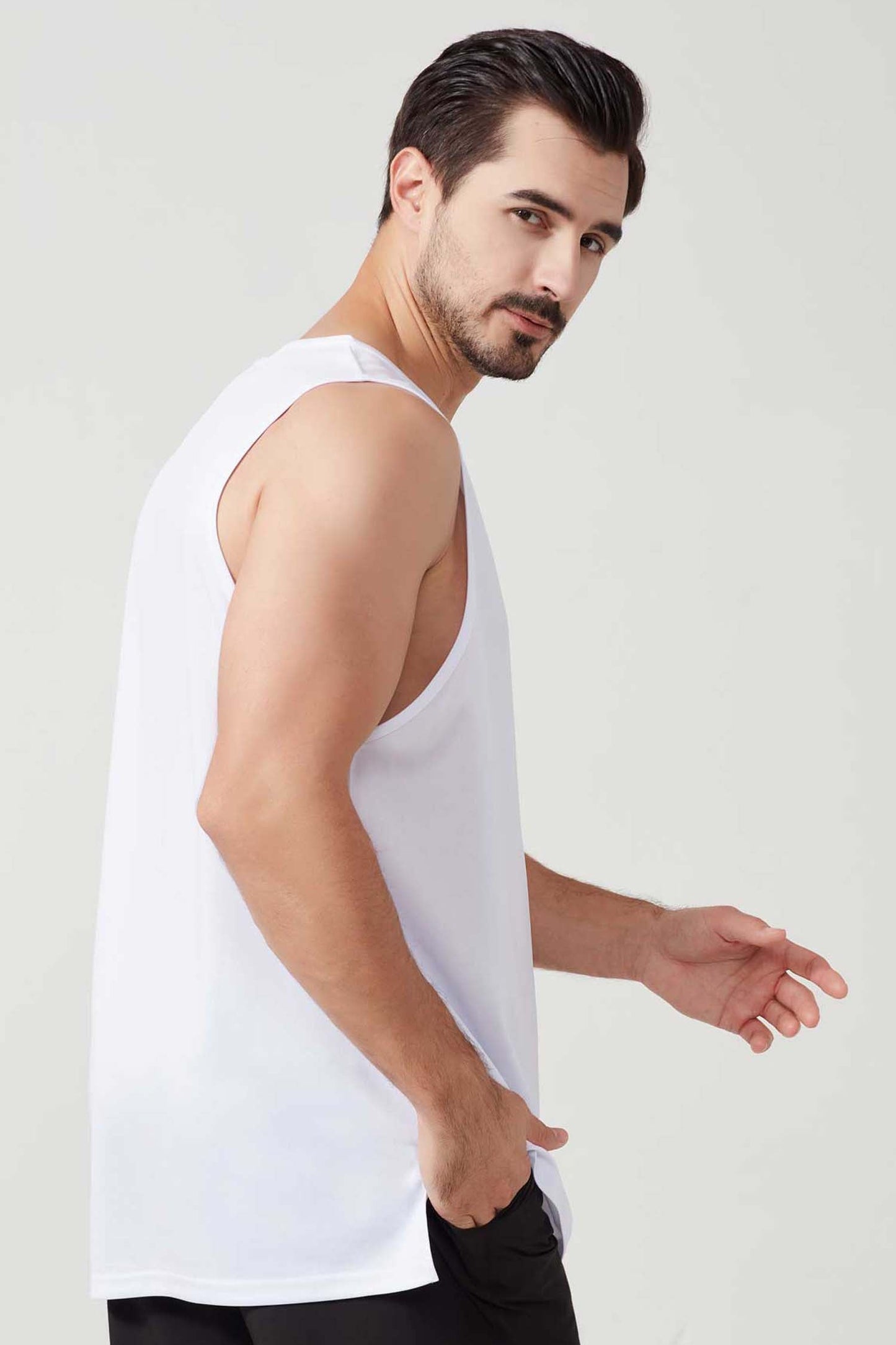 HR2210003-Men's loose summer sports vest, plus size basketball training vest, quick-drying fitness vest