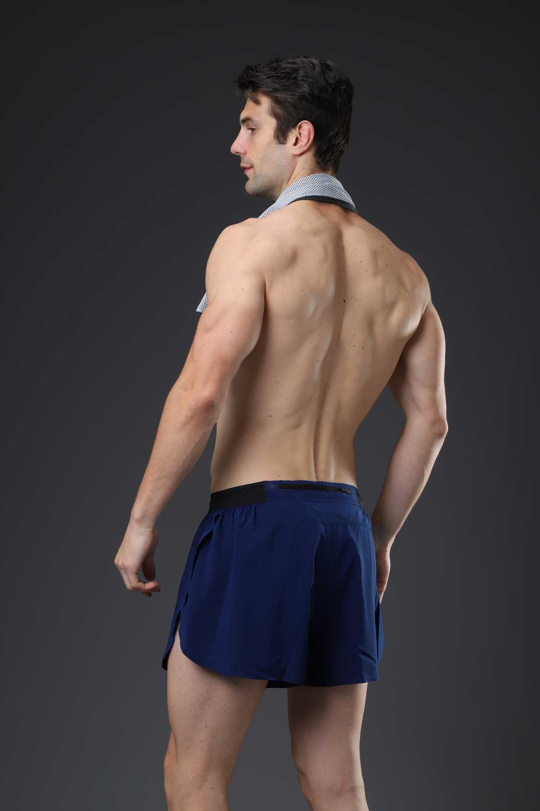 HRDK80025-Outdoor running double-layer breathable fitness shorts for men, European and American plus size faux two-piece anti-light sports shorts, quick-drying