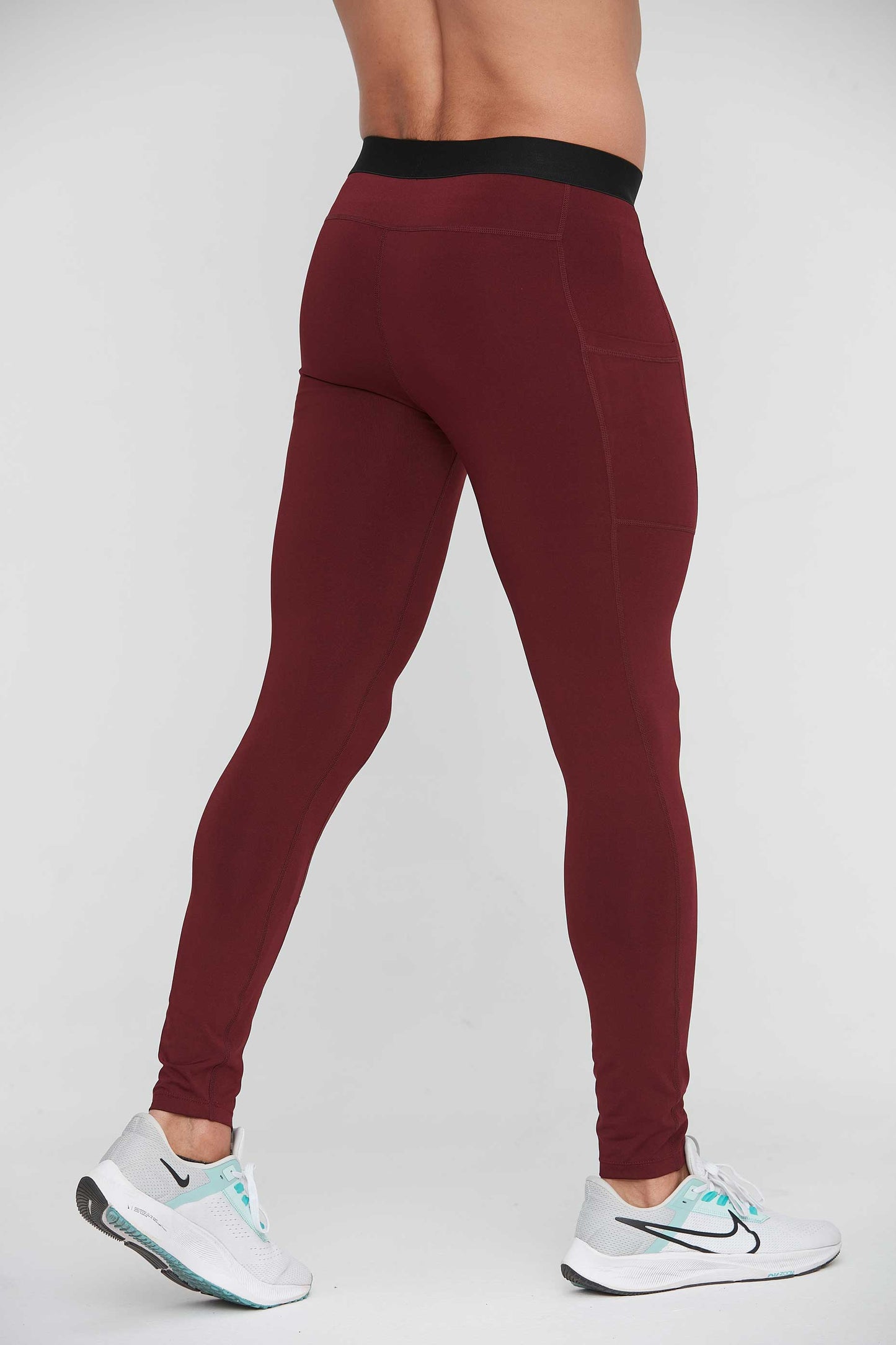 HRYTG1005-Men's leggings Fitness running training pants Cross-border breathable quick-drying stretch side pocket leggings