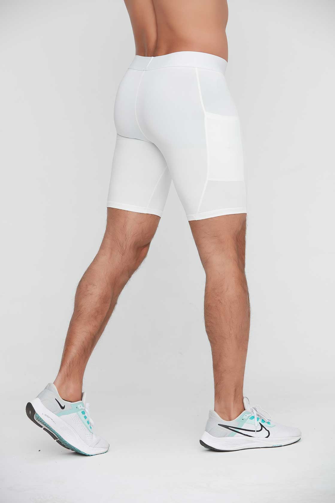 HRG1011-Men's tight-fitting sports capri pants, basketball training base layer fitness shorts, quick-drying shorts with pockets.