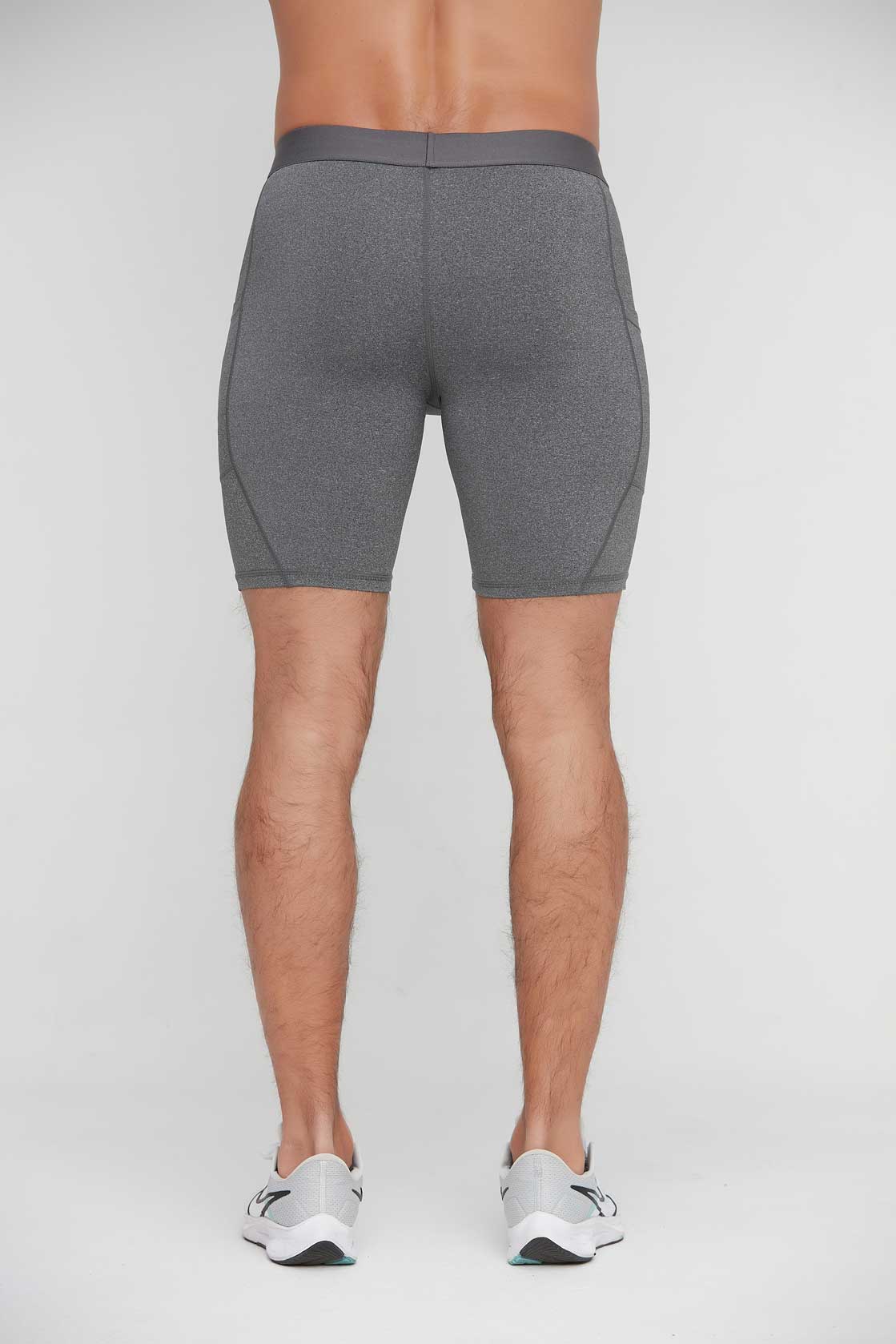 HRG1011-Men's tight-fitting sports capri pants, basketball training base layer fitness shorts, quick-drying shorts with pockets.
