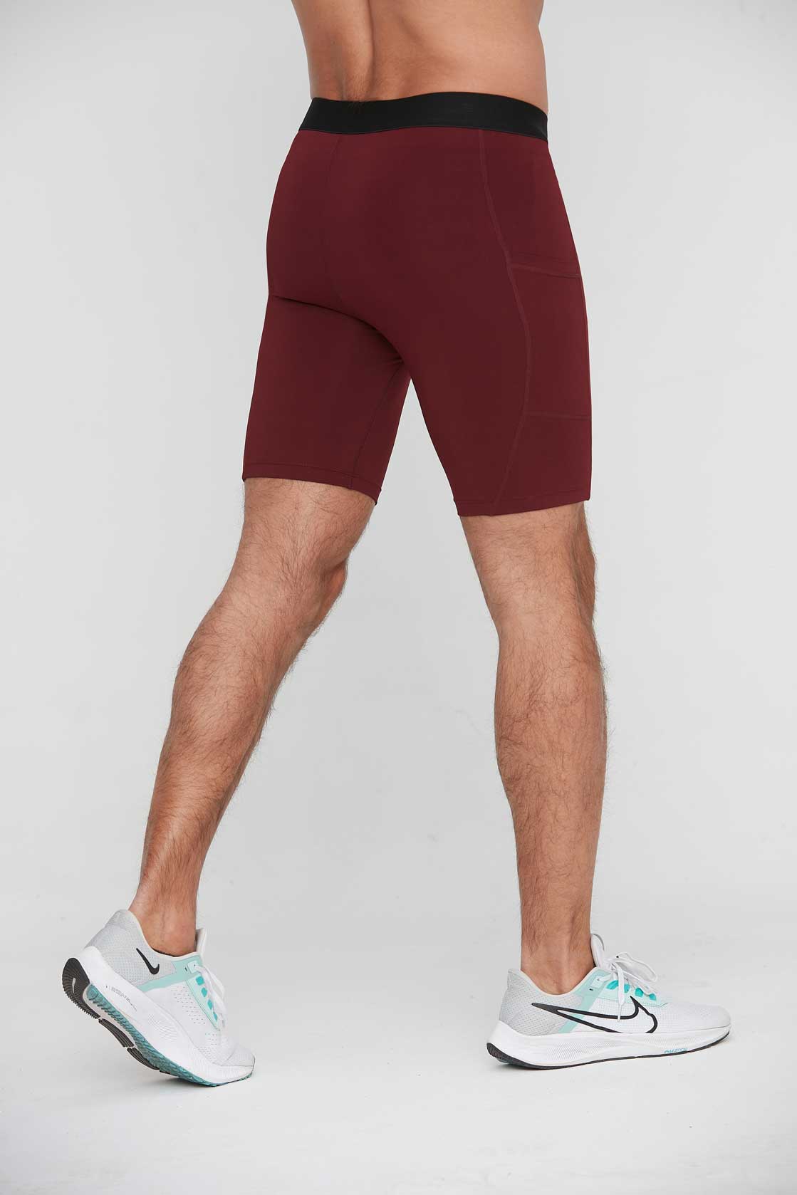 HRG1011-Men's tight-fitting sports capri pants, basketball training base layer fitness shorts, quick-drying shorts with pockets.