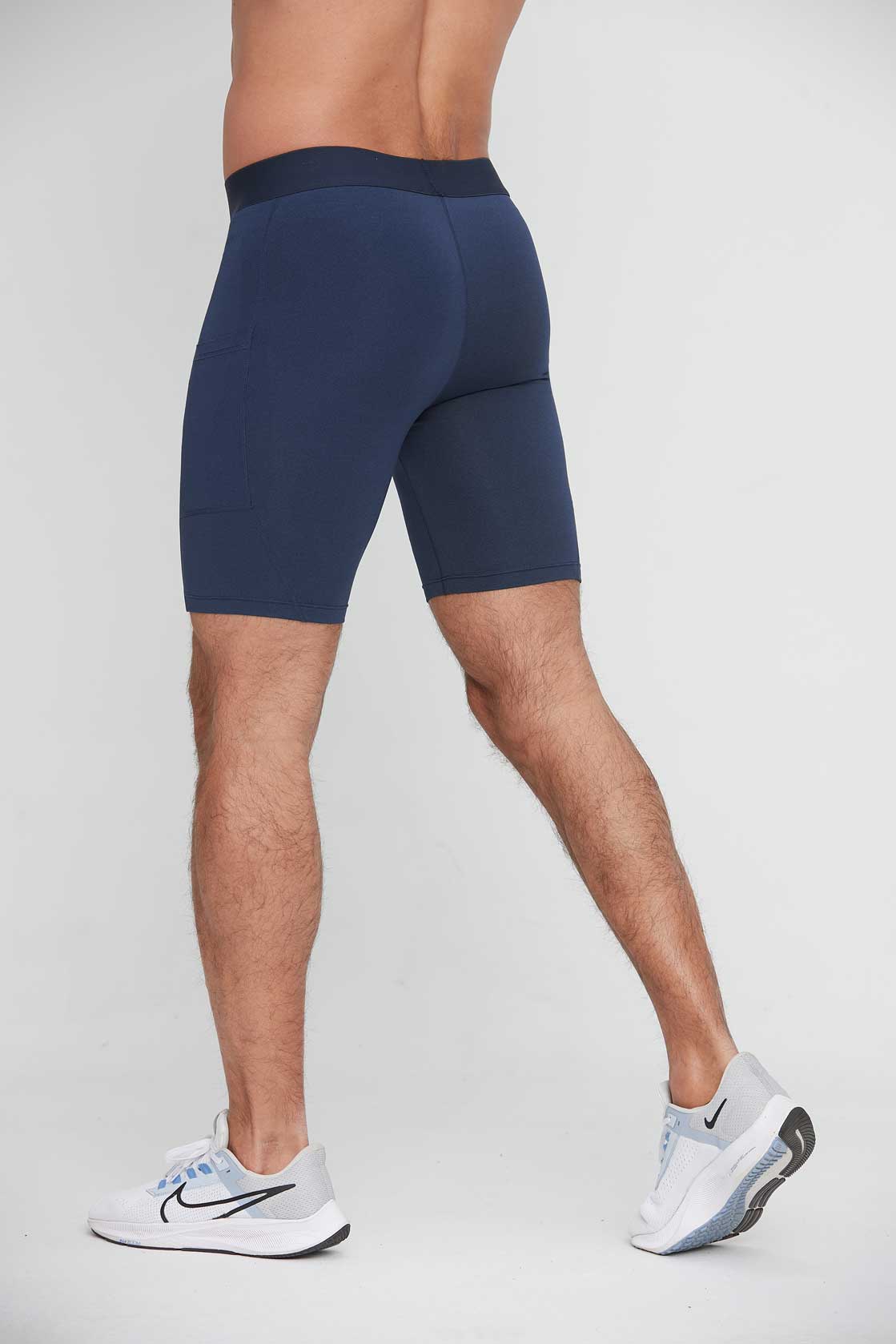 HRG1011-Men's tight-fitting sports capri pants, basketball training base layer fitness shorts, quick-drying shorts with pockets.