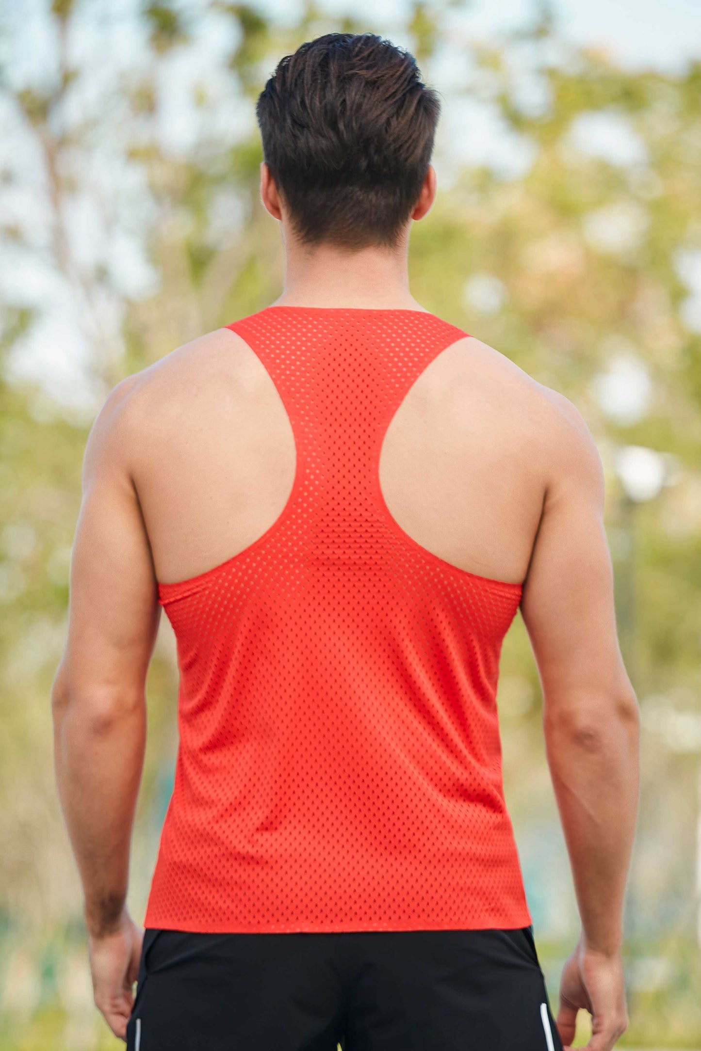 HR23102-Marathon running quick-drying vest men's sports track and field cross-country training lightweight wind tunnel vest mesh hole racing vest