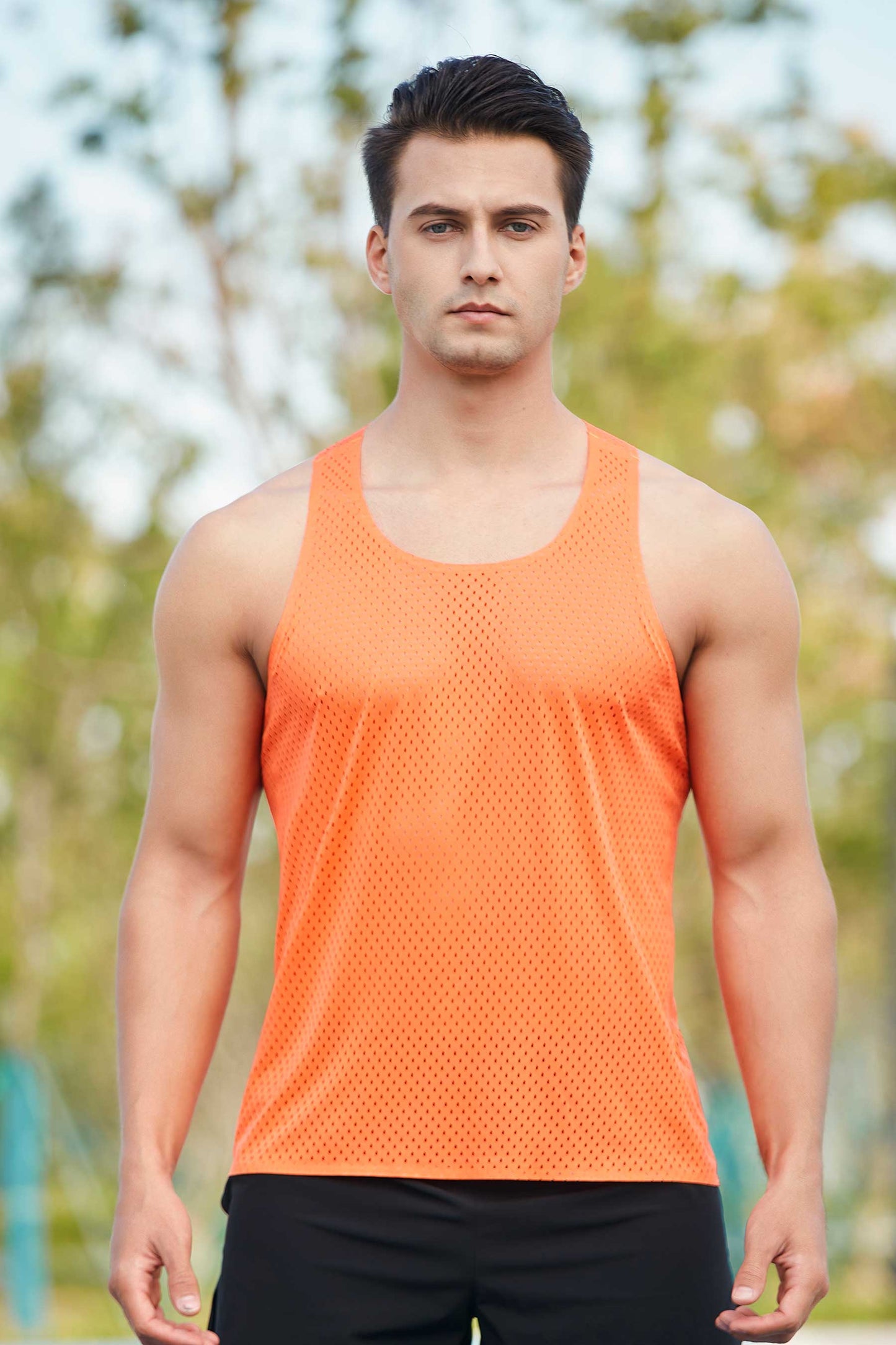 HR23102-Marathon running quick-drying vest men's sports track and field cross-country training lightweight wind tunnel vest mesh hole racing vest