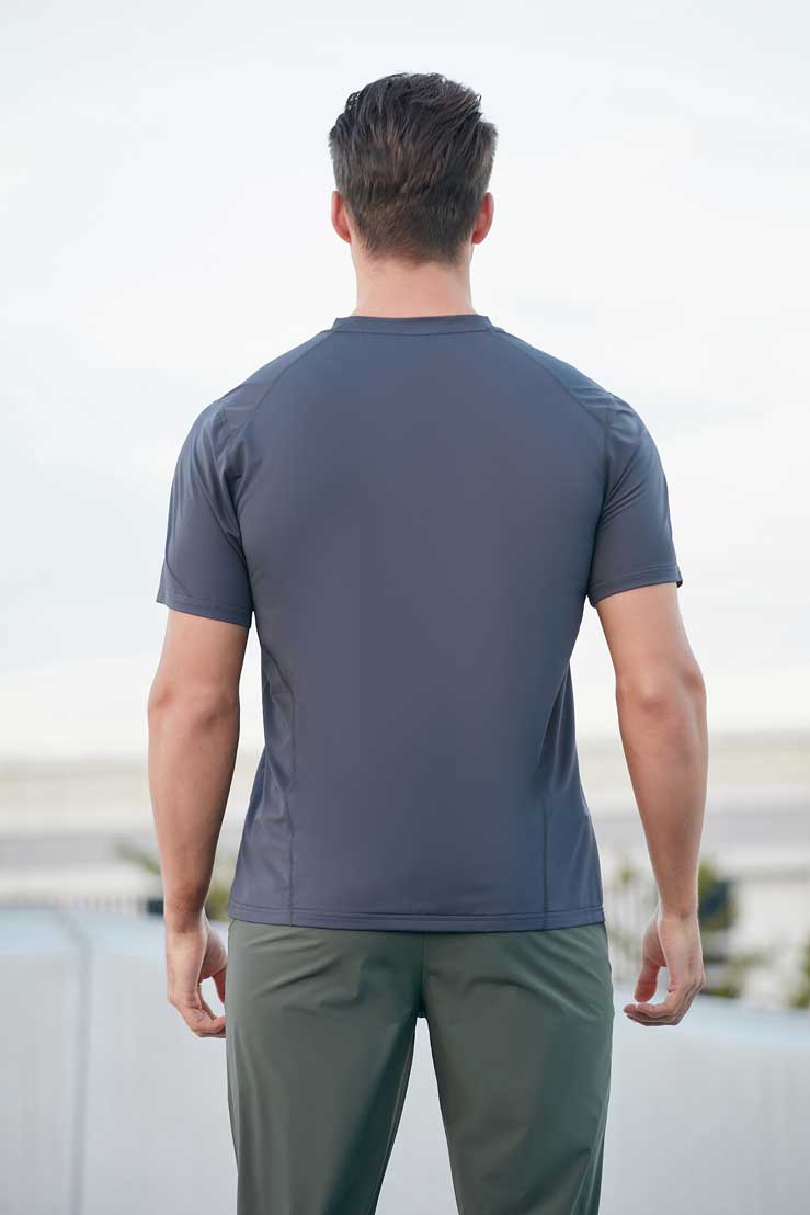 HRDT23206-Summer sports short-sleeved T-shirt, quick-drying, men's outdoor team uniform, suitable for running training, loose plus-size, round neck fitness short-sleeved