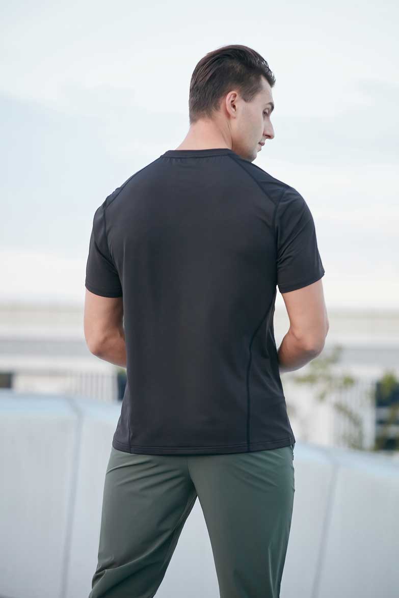 HRDT23206-Summer sports short-sleeved T-shirt, quick-drying, men's outdoor team uniform, suitable for running training, loose plus-size, round neck fitness short-sleeved