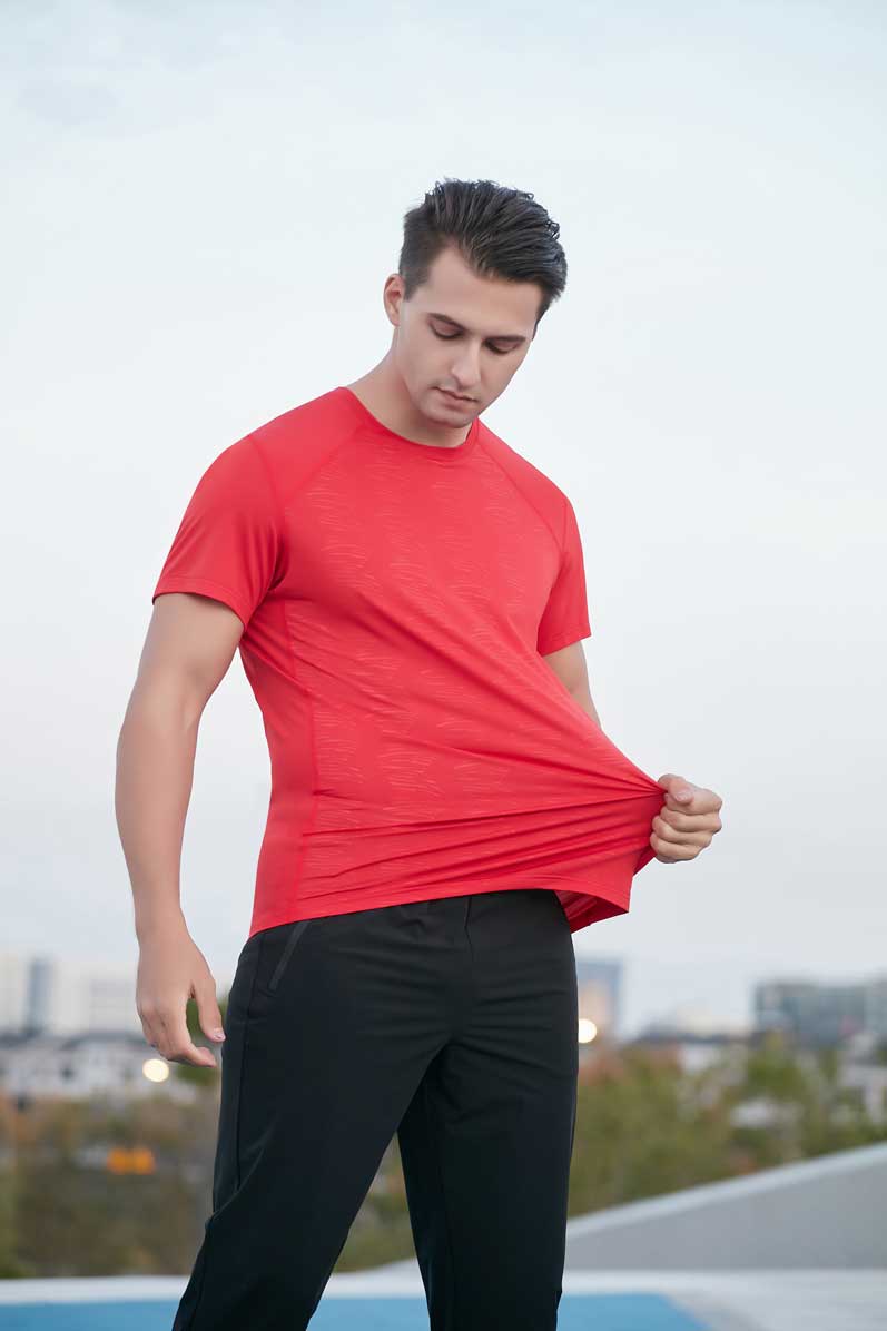HRDT23206-Summer sports short-sleeved T-shirt, quick-drying, men's outdoor team uniform, suitable for running training, loose plus-size, round neck fitness short-sleeved