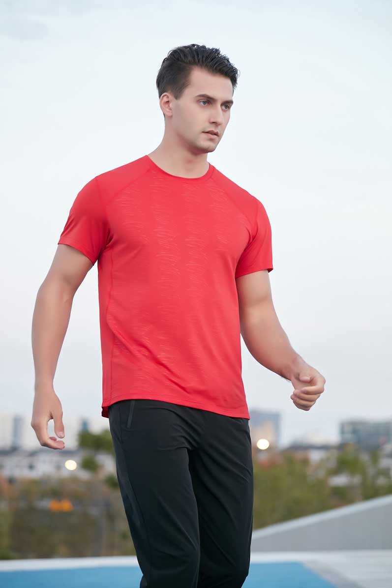 HRDT23206-Summer sports short-sleeved T-shirt, quick-drying, men's outdoor team uniform, suitable for running training, loose plus-size, round neck fitness short-sleeved