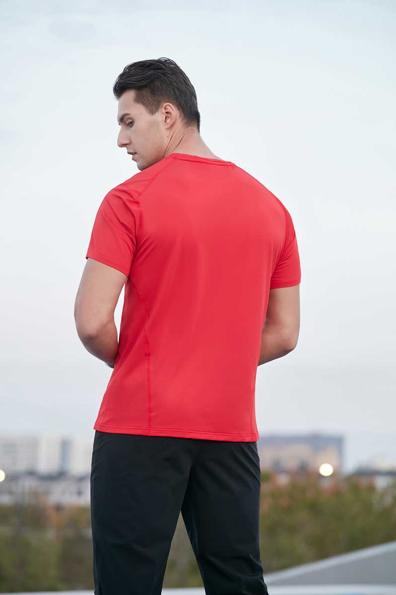HRDT23206-Summer sports short-sleeved T-shirt, quick-drying, men's outdoor team uniform, suitable for running training, loose plus-size, round neck fitness short-sleeved