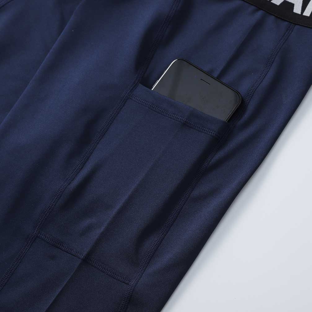 HRG1011-Men's tight-fitting sports capri pants, basketball training base layer fitness shorts, quick-drying shorts with pockets.