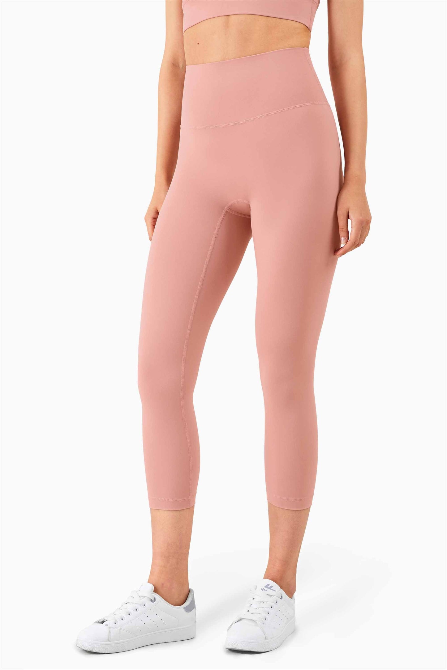 QK1242-NULS new European and American peach butt fitness pants One piece no embarrassment line high waist tight seven points nude yoga pants