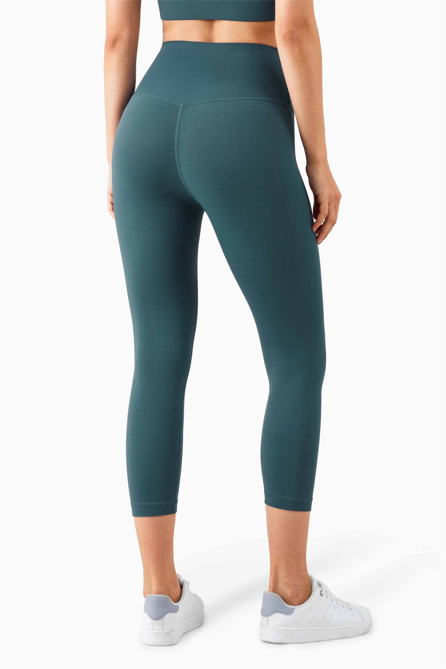 QK1242-NULS new European and American peach butt fitness pants One piece no embarrassment line high waist tight seven points nude yoga pants