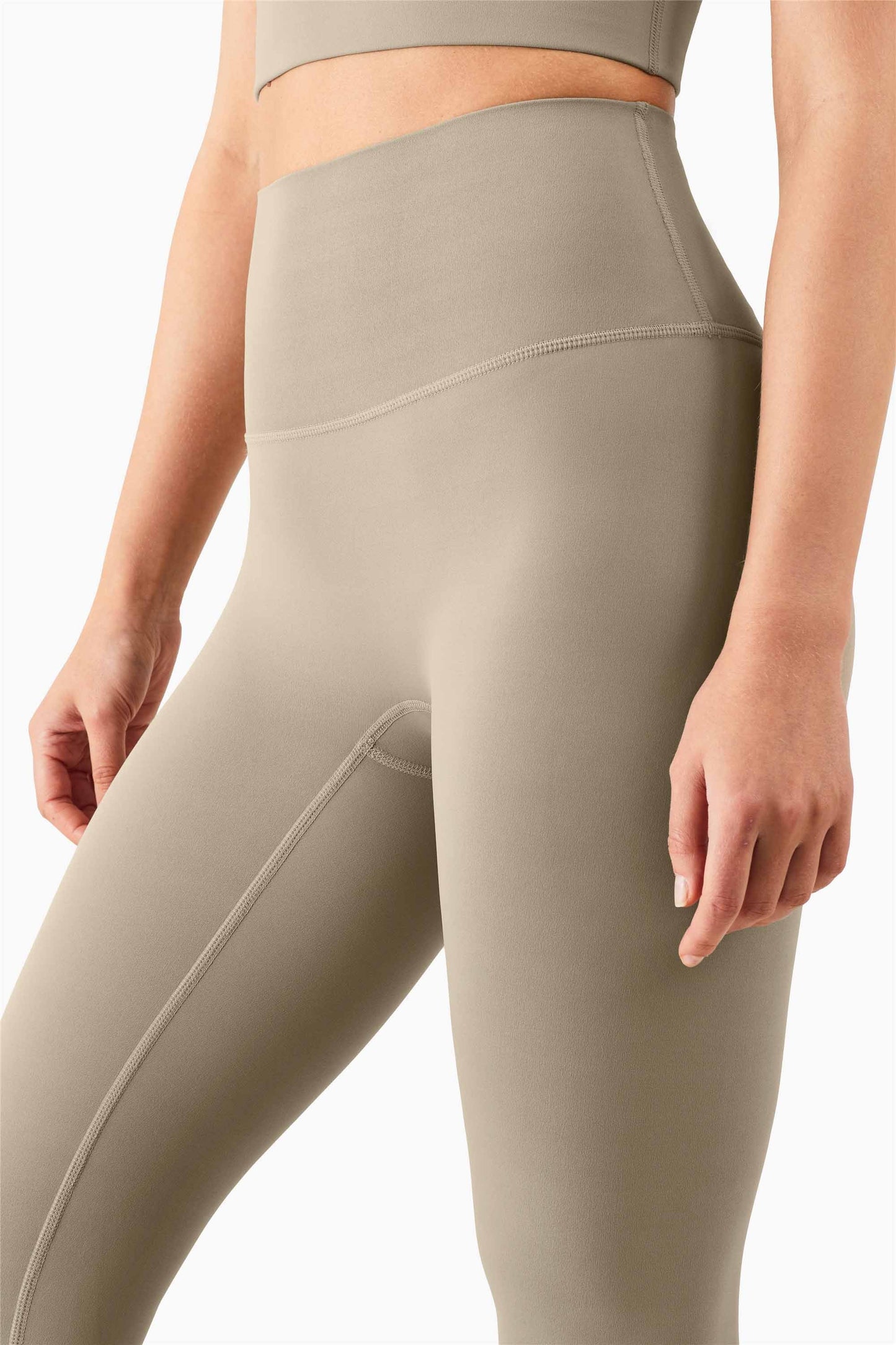 QK1242-NULS new European and American peach butt fitness pants One piece no embarrassment line high waist tight seven points nude yoga pants