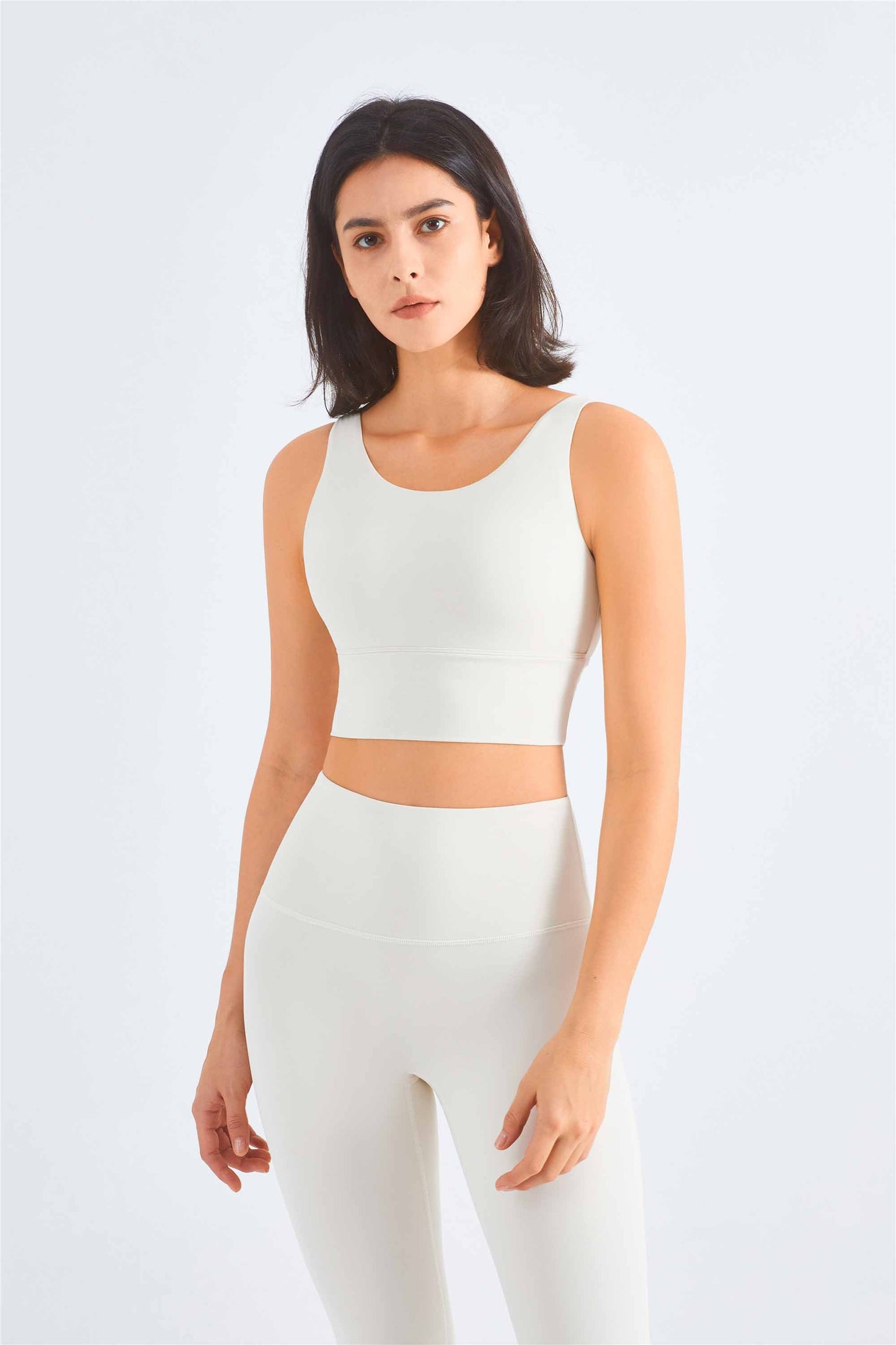 WX1460-Lycra Deep V back Yoga sports underwear Europe and the United States high neck fitness bra gather sports vest female summer